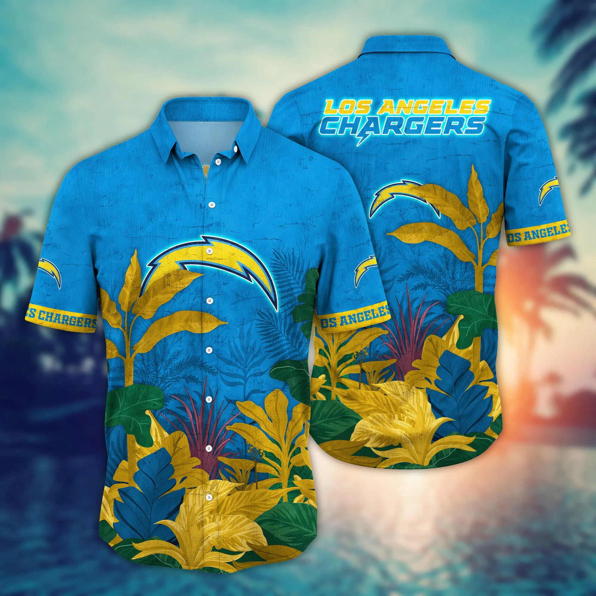 Los Angeles Chargers NFL Hawaiian Shirt Camping Aloha Shirt