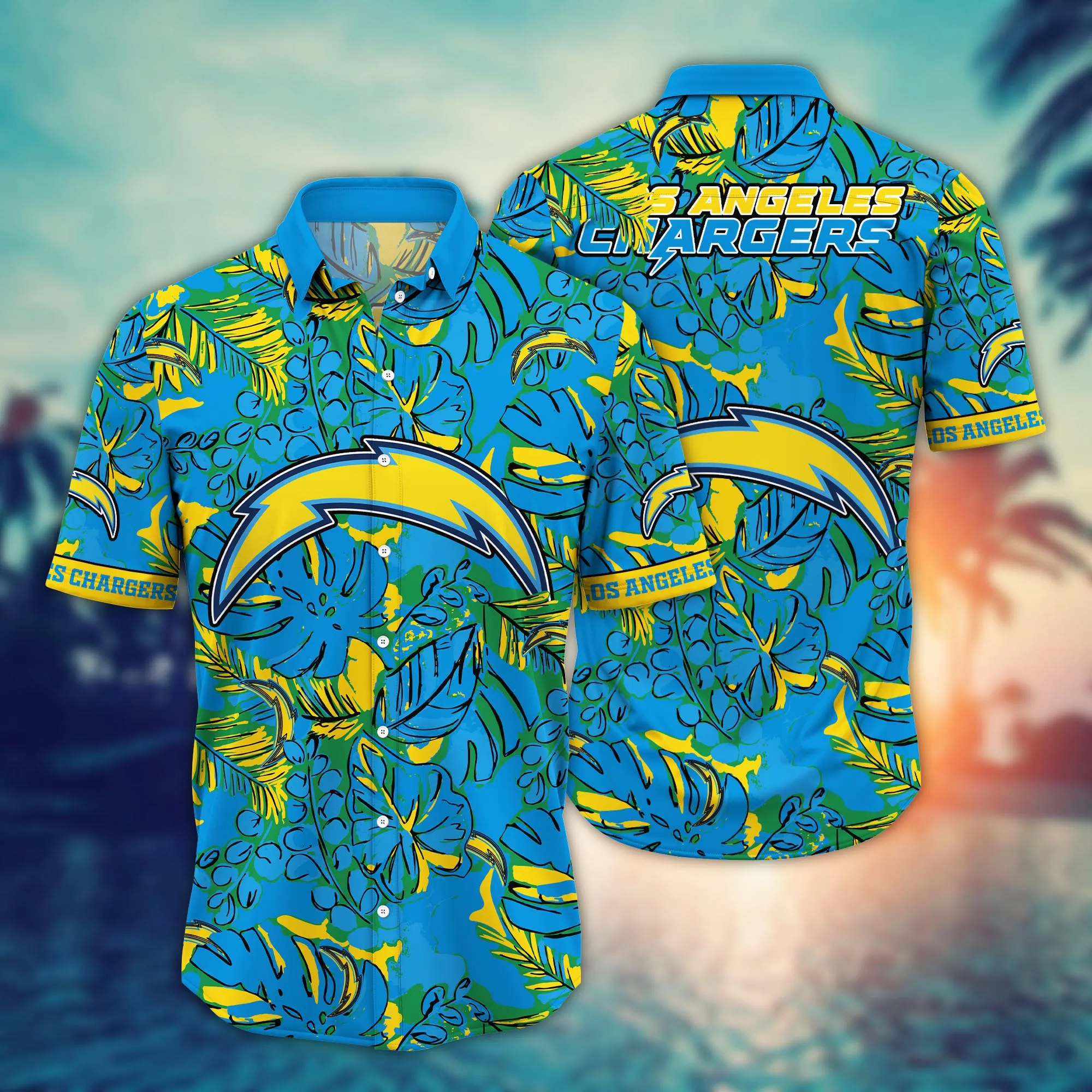 Los Angeles Chargers NFL Hawaiian Shirt Coconut Water Aloha Shirt Los Angeles Chargers NFL Hawaiian Shirt Coconut Water Aloha Shirt