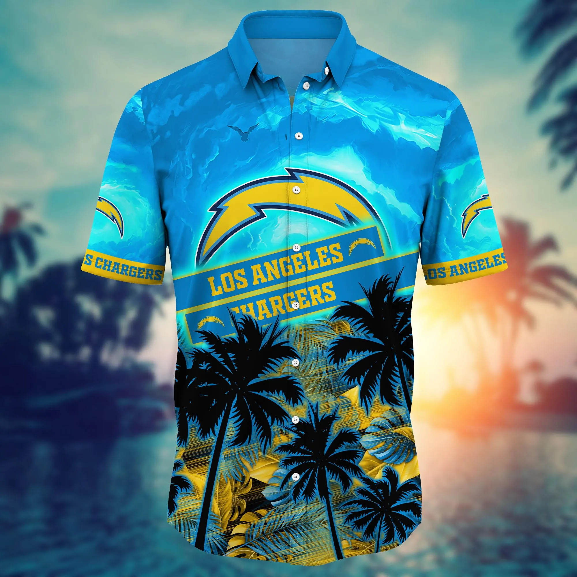 Los Angeles Chargers NFL Hawaiian Shirt Sun Showerstime Aloha Shirt