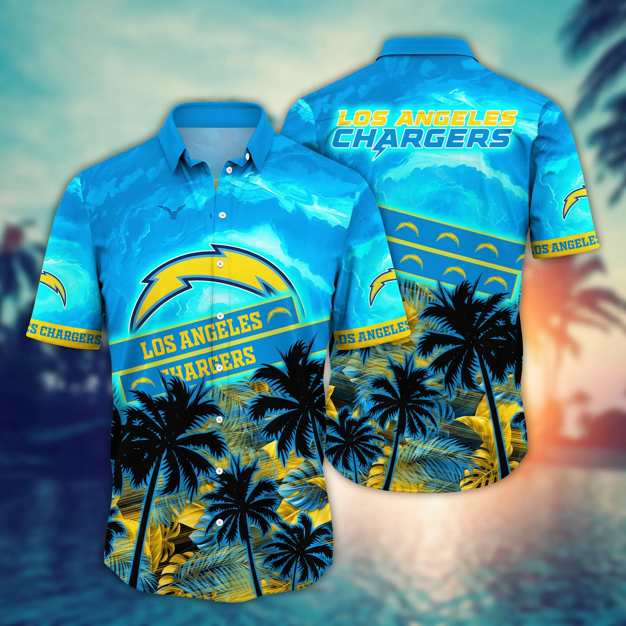 Los Angeles Chargers NFL Hawaiian Shirt Sun Showerstime Aloha Shirt