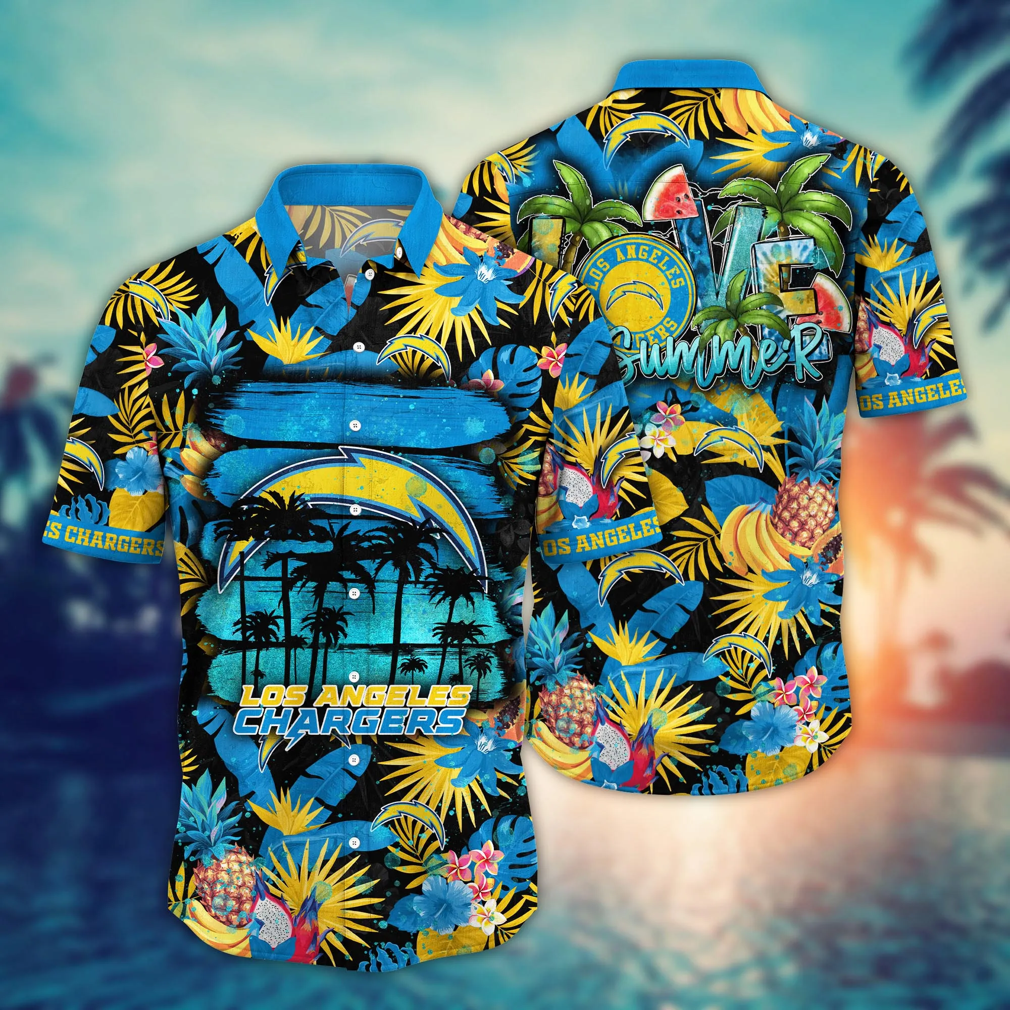 Los Angeles Chargers NFL Hawaiian Shirt Sun-Soakedtime Aloha Shirt