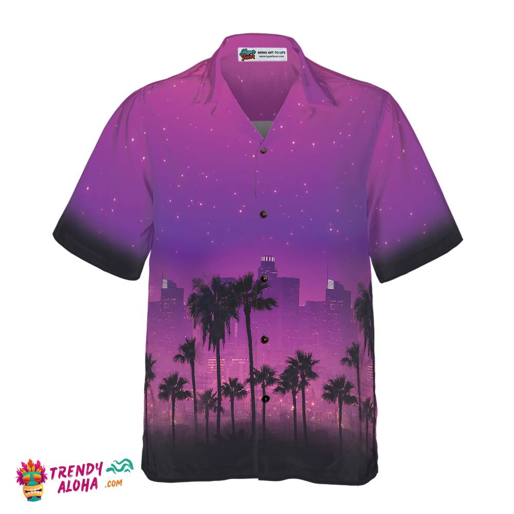 Los Angeles Cityscape Hawaiian Shirt, Stylish Los Angeles Shirts For Men And Women