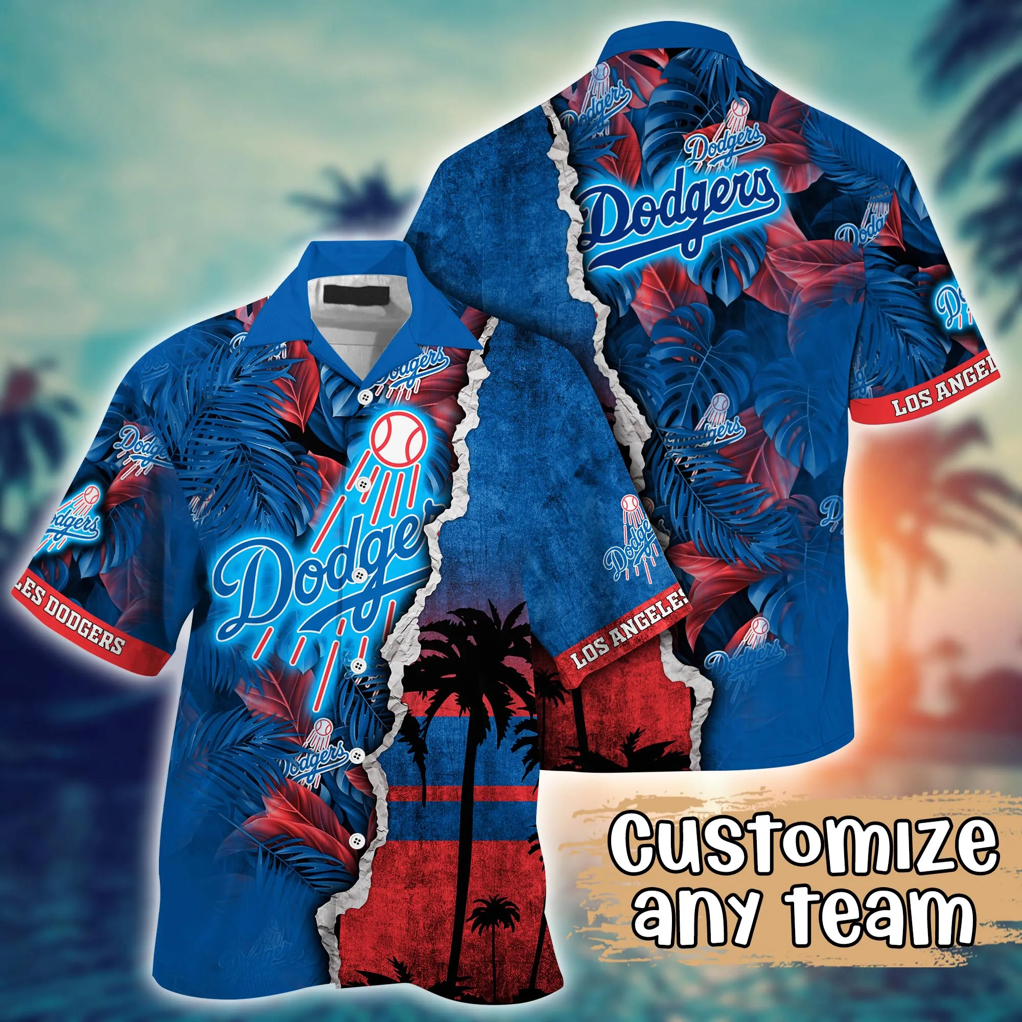 Los Angeles Dodgers MLB Hawaiian Shirt Custom Sandcastles Aloha Shirt Los Angeles Dodgers MLB Hawaiian Shirt Custom Sandcastles Aloha Shirt