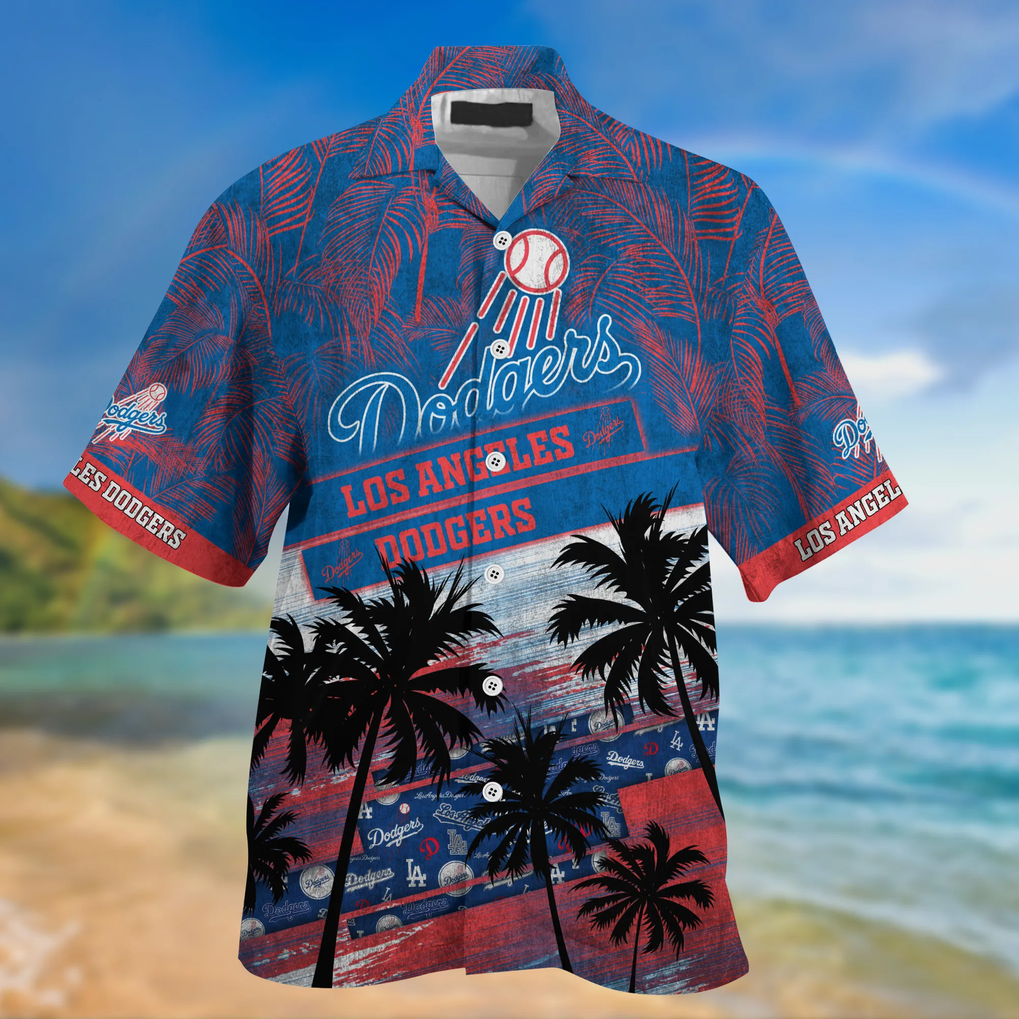 Los Angeles Dodgers MLB Palm Tree Pattern Hawaii Shirt For Sports Fans Unisex Sport Hawaii Shirt