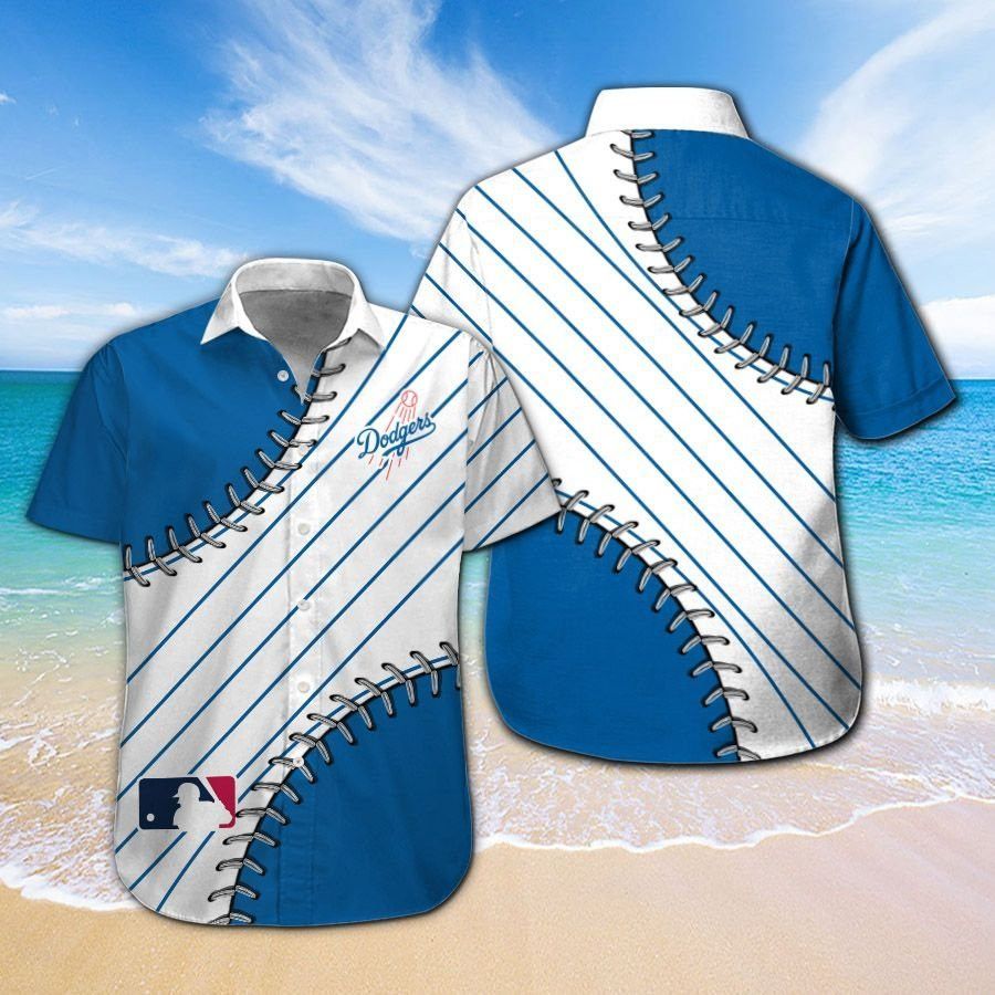 Los Angeles Dodgers Short Sleeve Button Up Tropical Hawaiian Shirt VER011