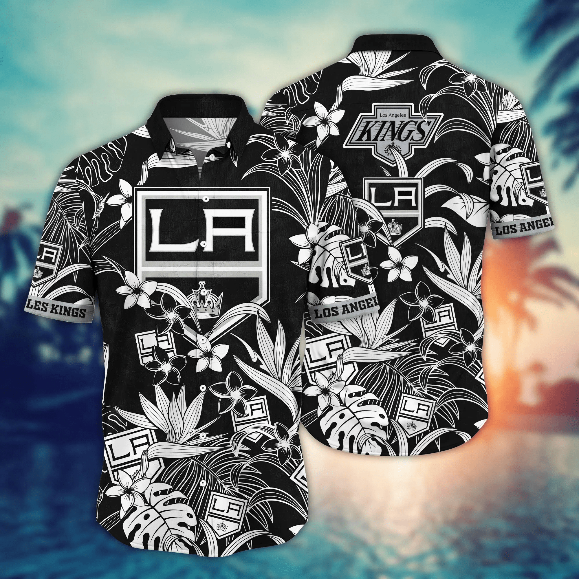 Los Angeles Kings NHL Hawaiian Shirt Sandcastles Aloha Shirt Los Angeles Kings NHL Hawaiian Shirt Sandcastles Aloha Shirt