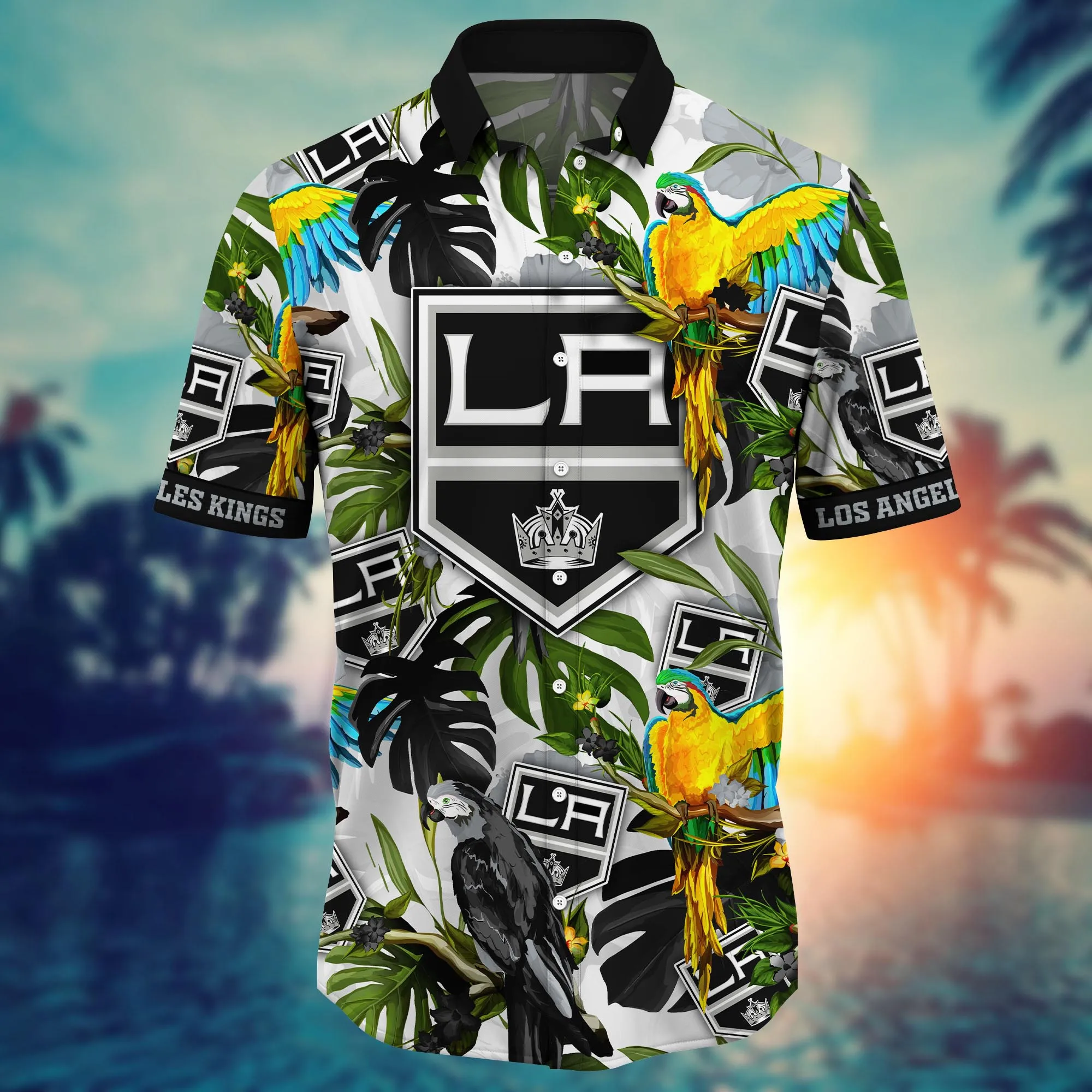 Los Angeles Kings NHL Hawaiian Shirt Straw Hatstime Aloha Shirt