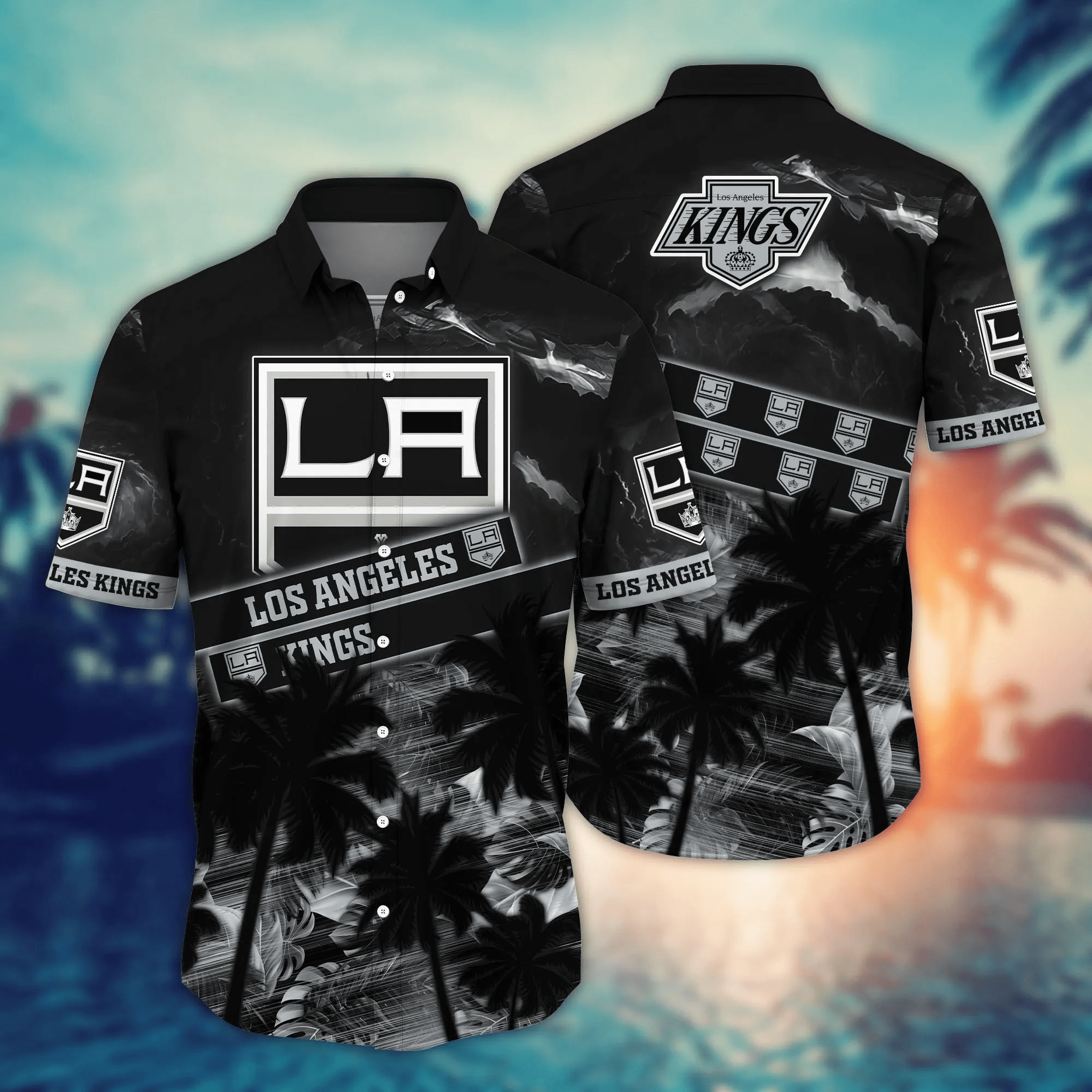 Los Angeles Kings NHL Hawaiian Shirt Tanningtime Aloha Shirt Los Angeles Kings NHL Hawaiian Shirt Tanningtime Aloha Shirt