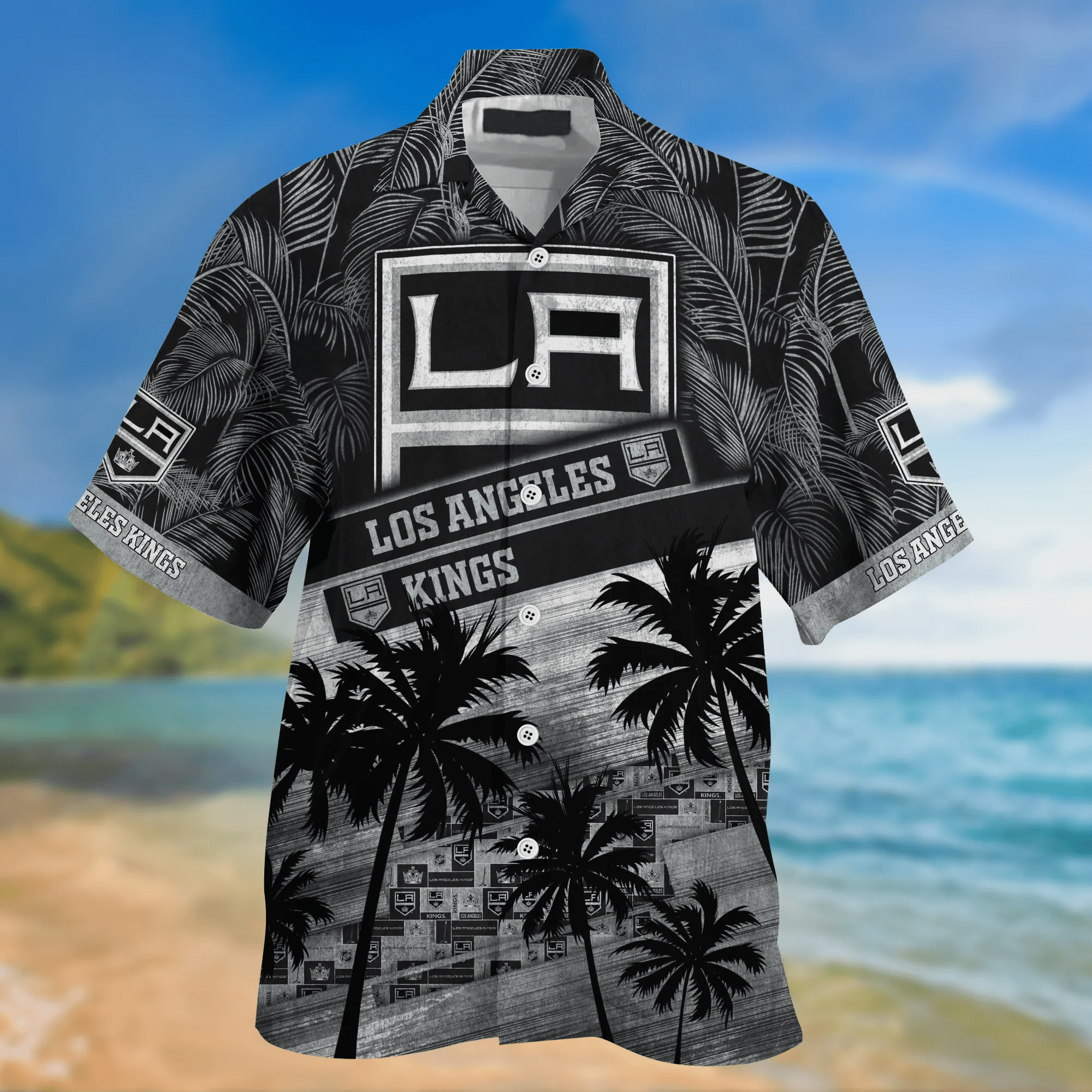Los Angeles Kings NHL Palm Tree Pattern Hawaii Shirt For Sports Fans Unisex Sport Hawaii Shirt