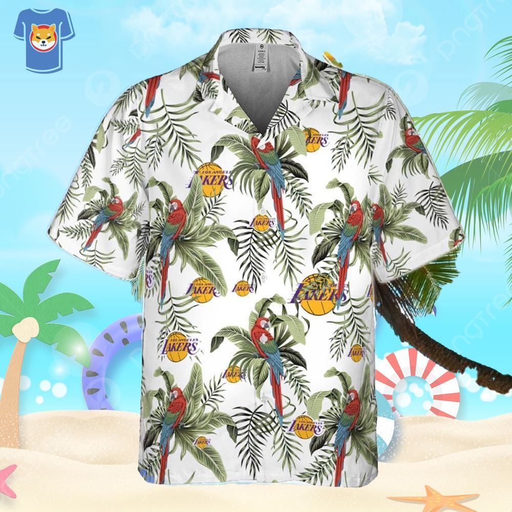 Los Angeles Lakers Tropical And Basketball Champions Pattern Print Hawaiian Shirt