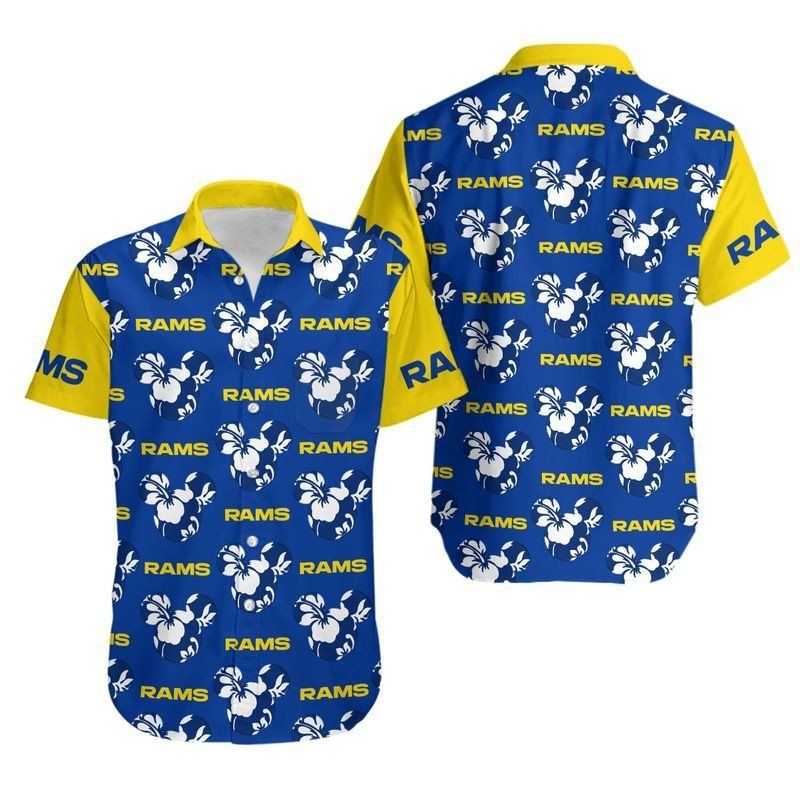 Los Angeles Rams Mickey And Flowers Hawaii Shirt And Shorts Summer Collection