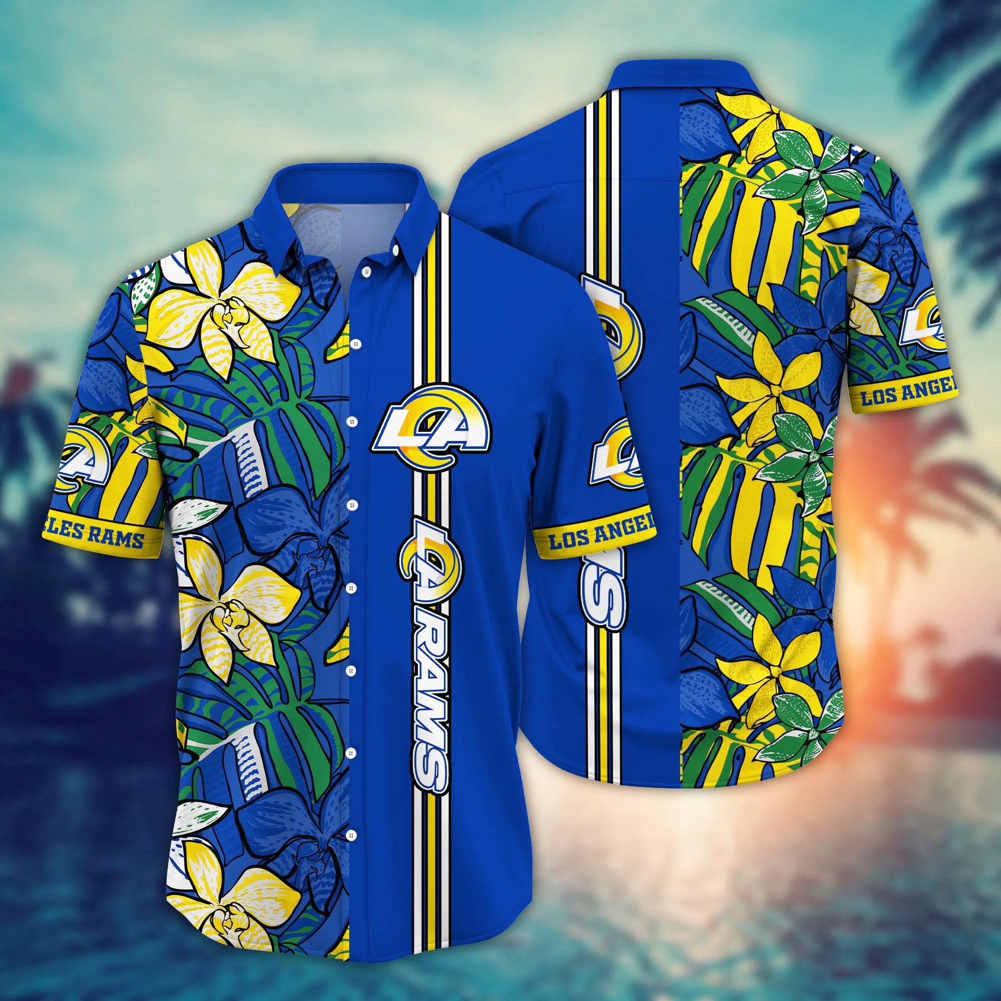 Los Angeles Rams NFL Hawaiian Shirt Coconut Water Aloha Shirt Los Angeles Rams NFL Hawaiian Shirt Coconut Water Aloha Shirt