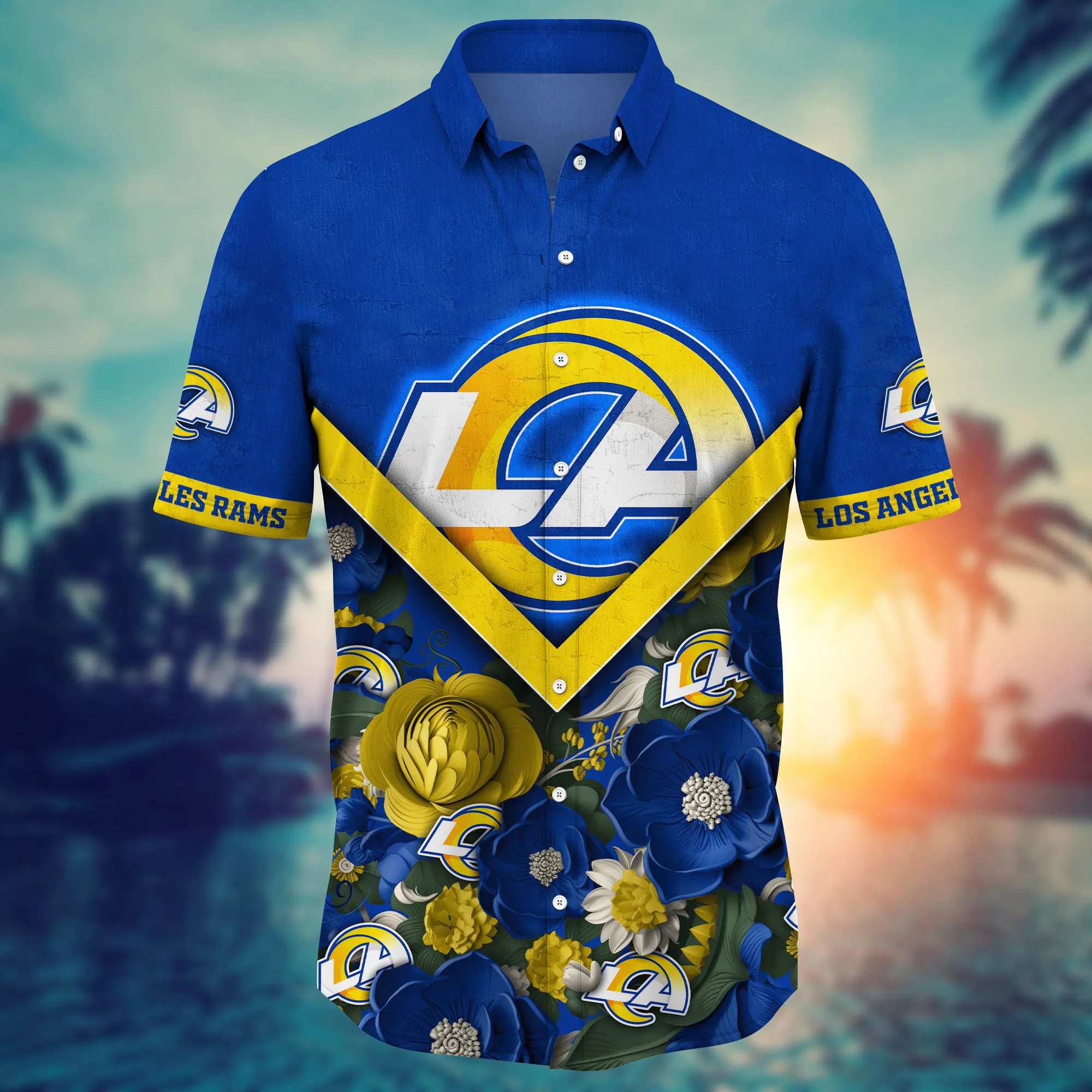 Los Angeles Rams NFL Hawaiian Shirt Custom Fresh Mowed Lawns Aloha Shirt