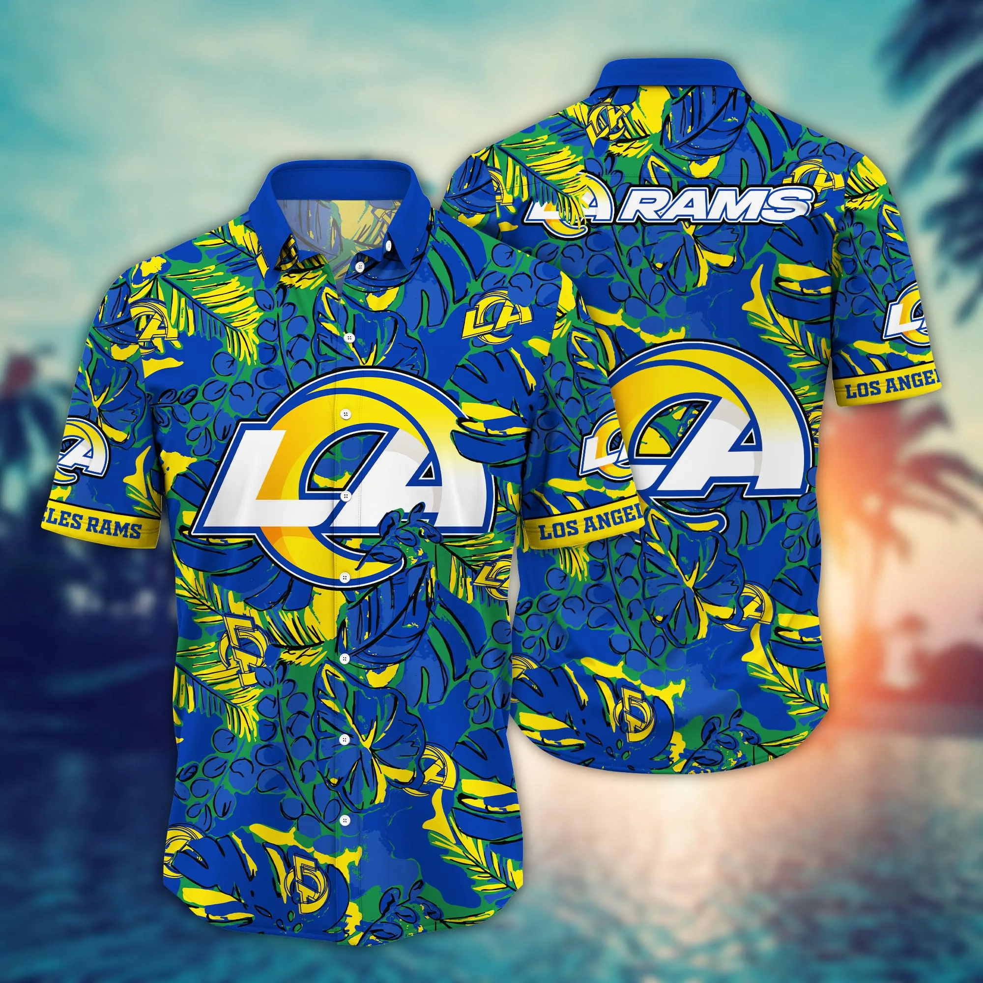 Los Angeles Rams NFL Hawaiian Shirt Sandals Aloha Shirt Los Angeles Rams NFL Hawaiian Shirt Sandals Aloha Shirt