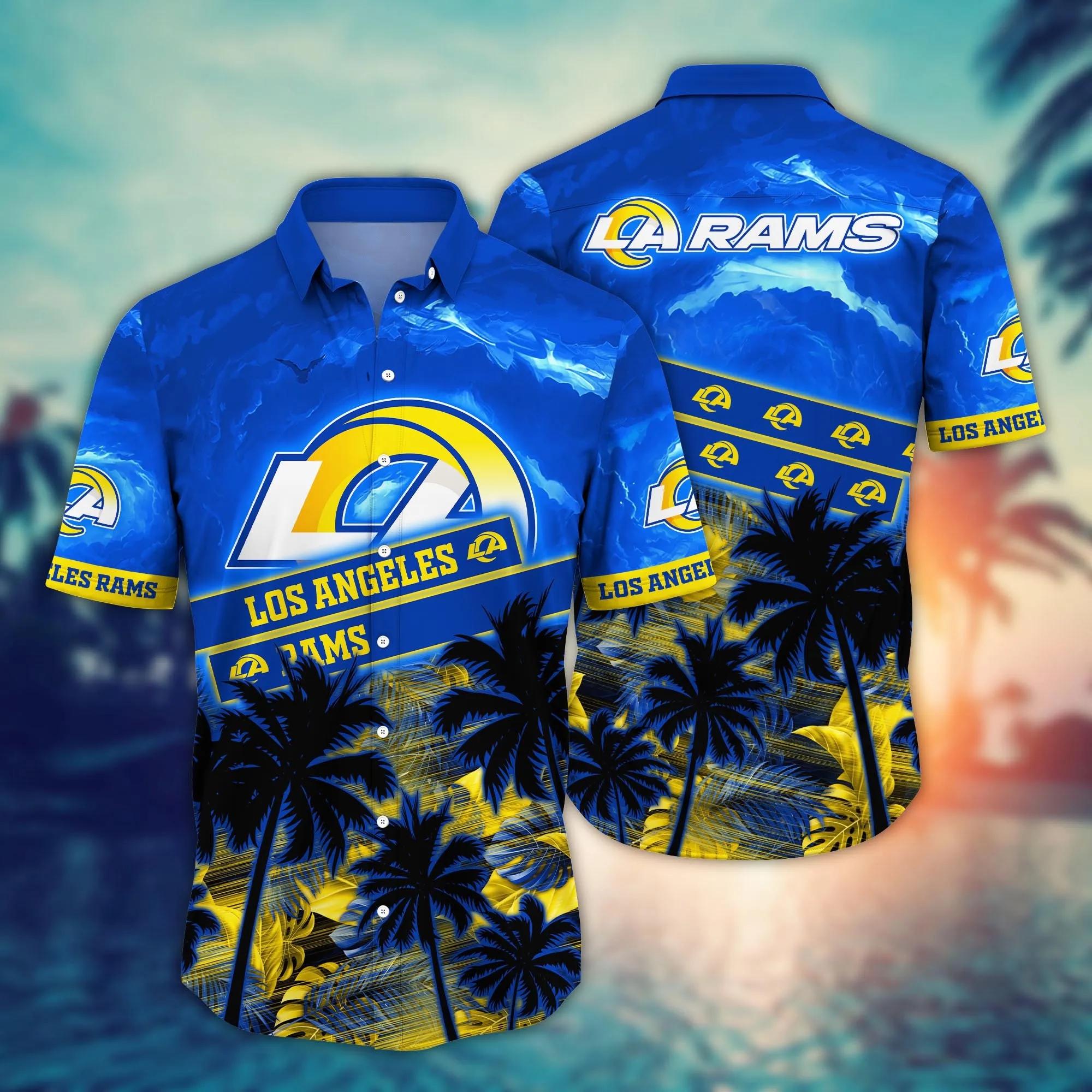 Los Angeles Rams NFL Hawaiian Shirt Vacation Timetime Aloha Shirt Los Angeles Rams NFL Hawaiian Shirt Vacation Timetime Aloha Shirt