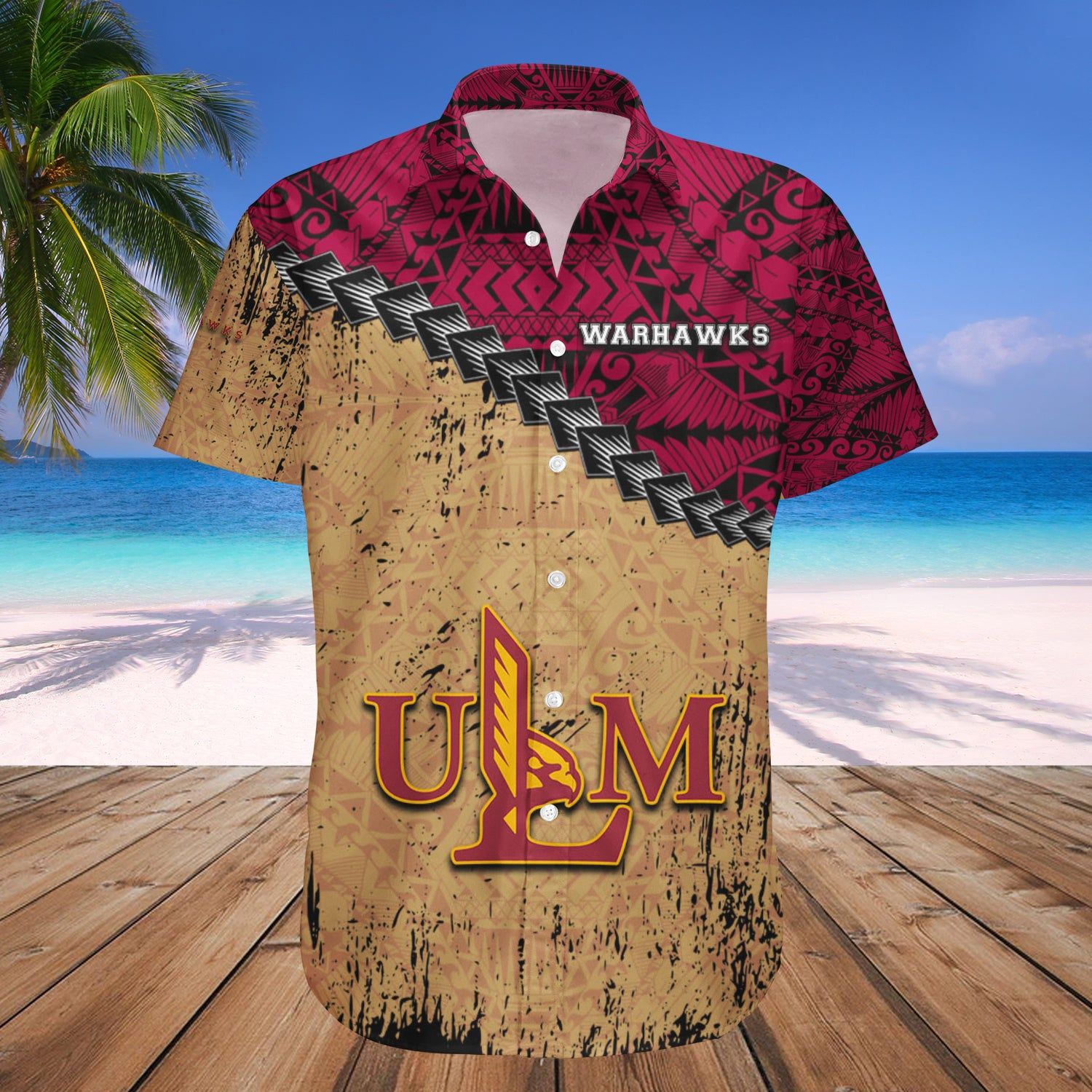 Louisiana-Monroe Warhawks Hawaii Shirt Grunge Polynesian Tattoo – NCAA