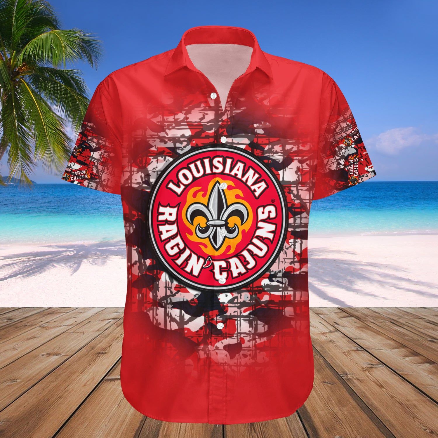 Louisiana Ragin Cajuns Hawaii Shirt Camouflage Vintage – NCAA