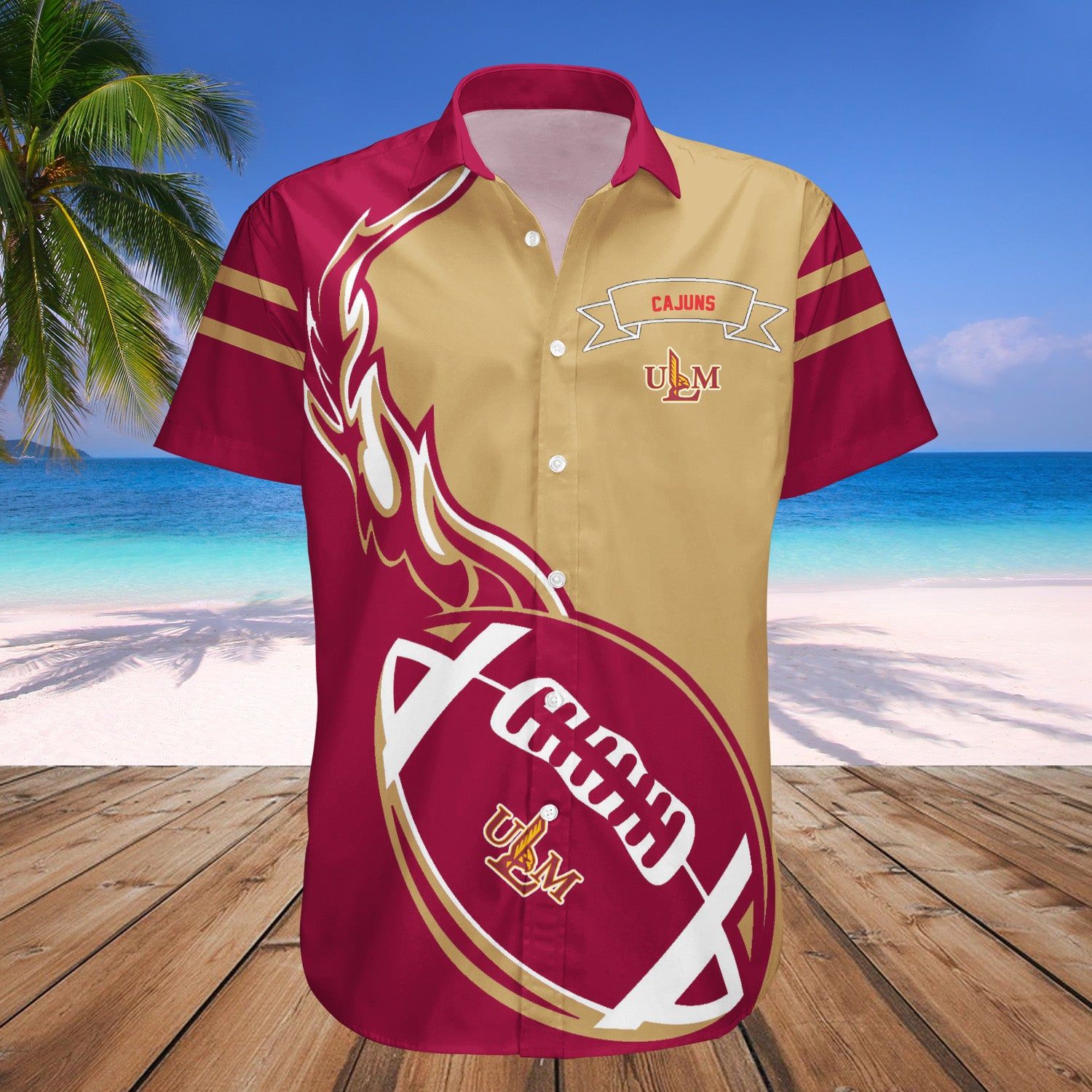 Louisiana Ragin Cajuns Hawaii Shirt Flame Ball – NCAA