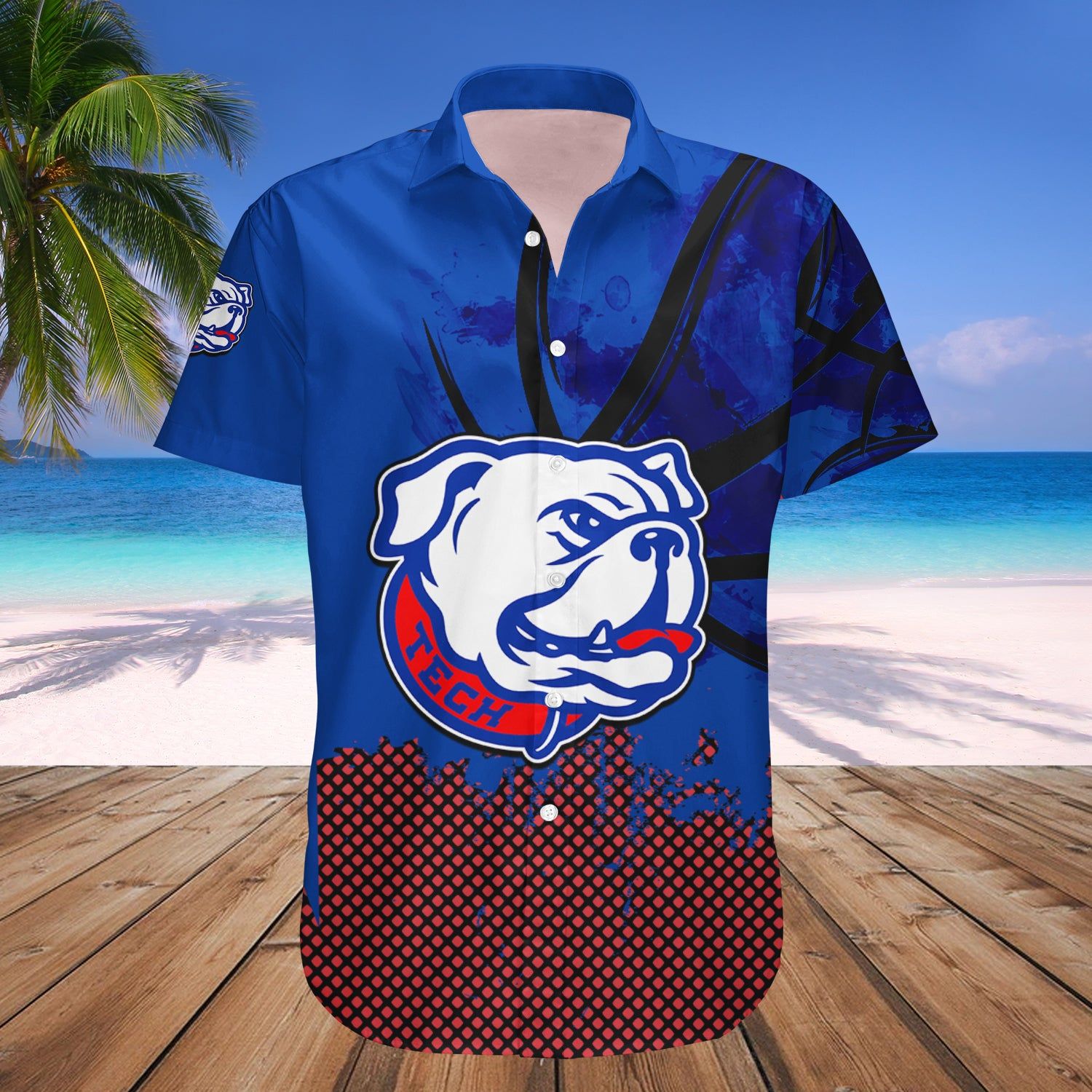 Louisiana Tech Bulldogs Hawaii Shirt Basketball Net Grunge Pattern – NCAA