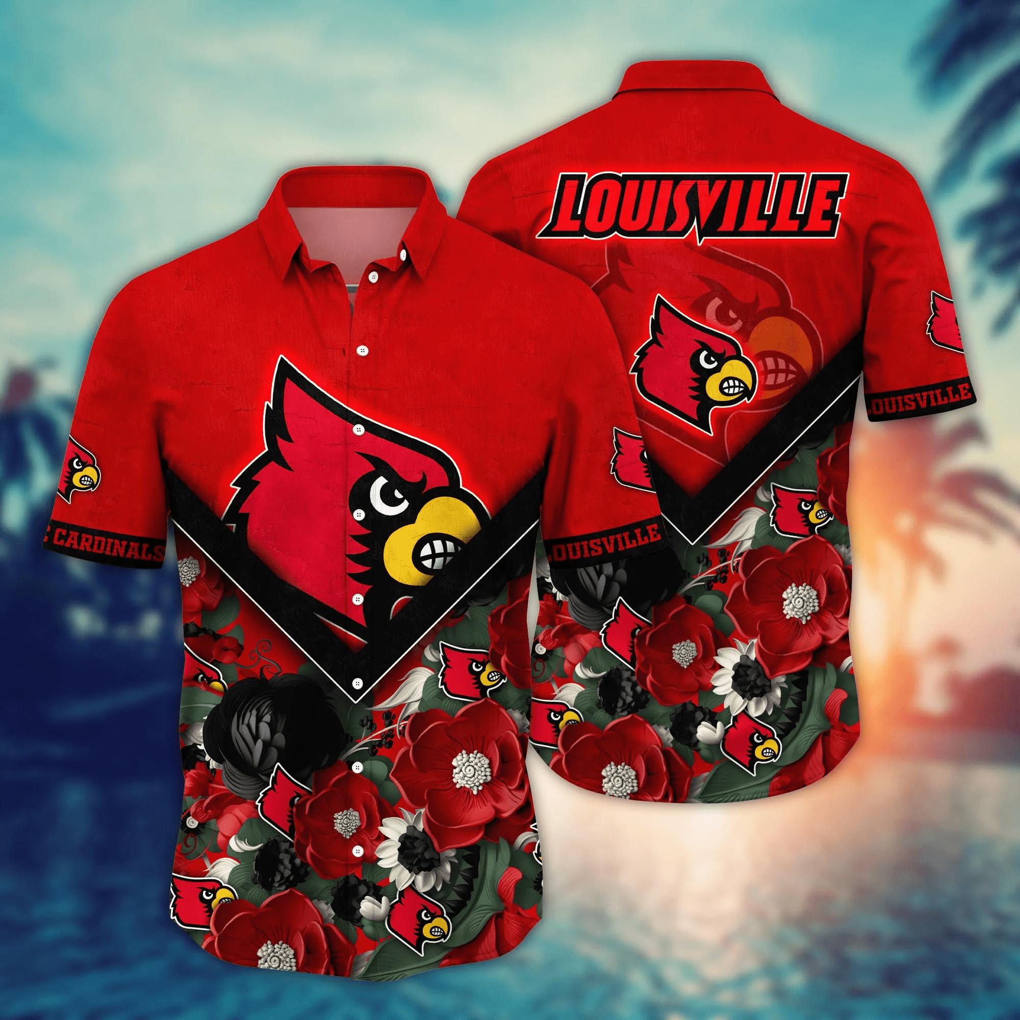 Louisville Cardinals NCAA Hawaiian Shirt Custom Summer Camps Aloha Shirt Louisville Cardinals NCAA Hawaiian Shirt Custom Summer Camps Aloha Shirt