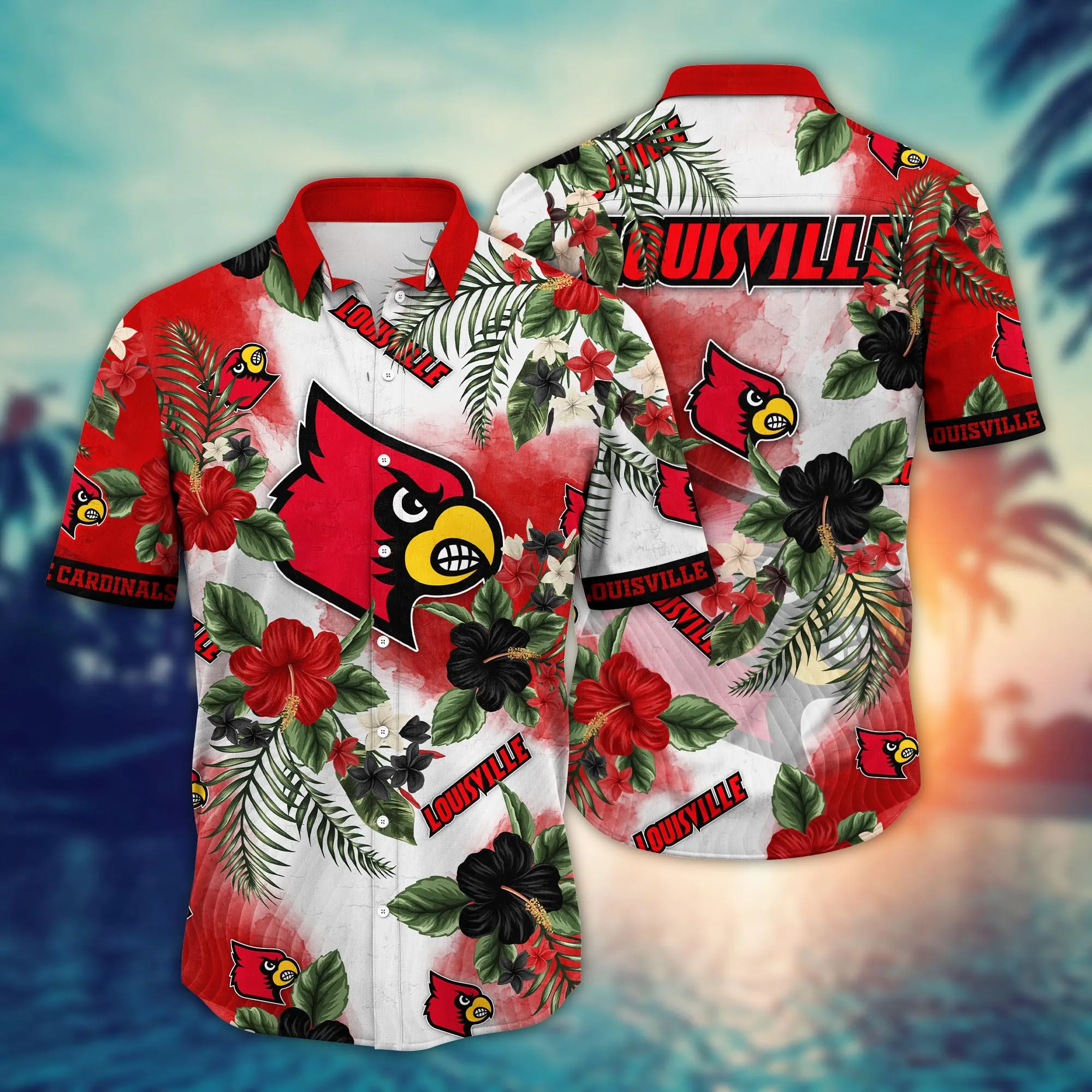 Louisville Cardinals NCAA Hawaiian Shirt Daylighttime Aloha Shirt Louisville Cardinals NCAA Hawaiian Shirt Daylighttime Aloha Shirt