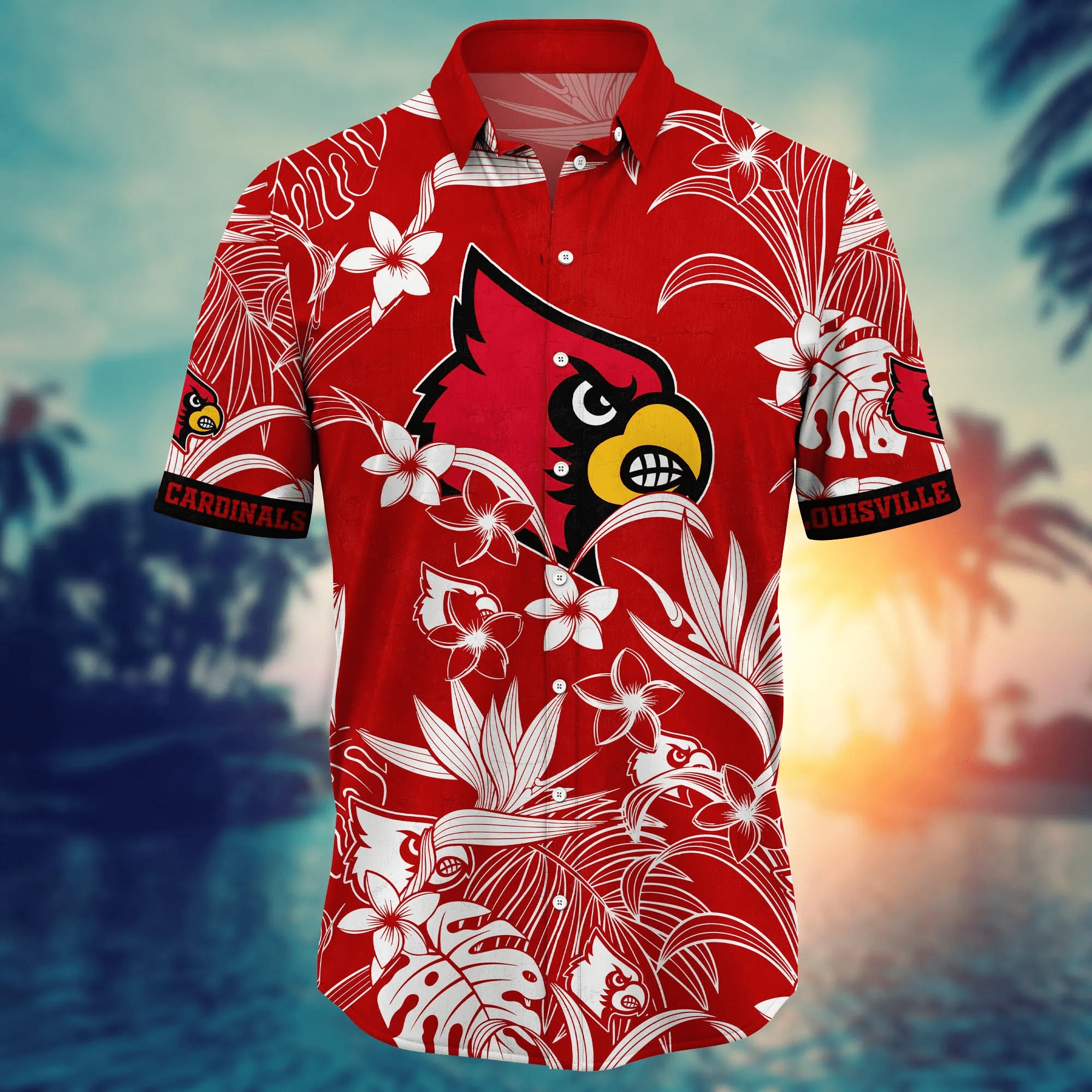 Louisville Cardinals NCAA Hawaiian Shirt Sun Showerstime Aloha Shirt