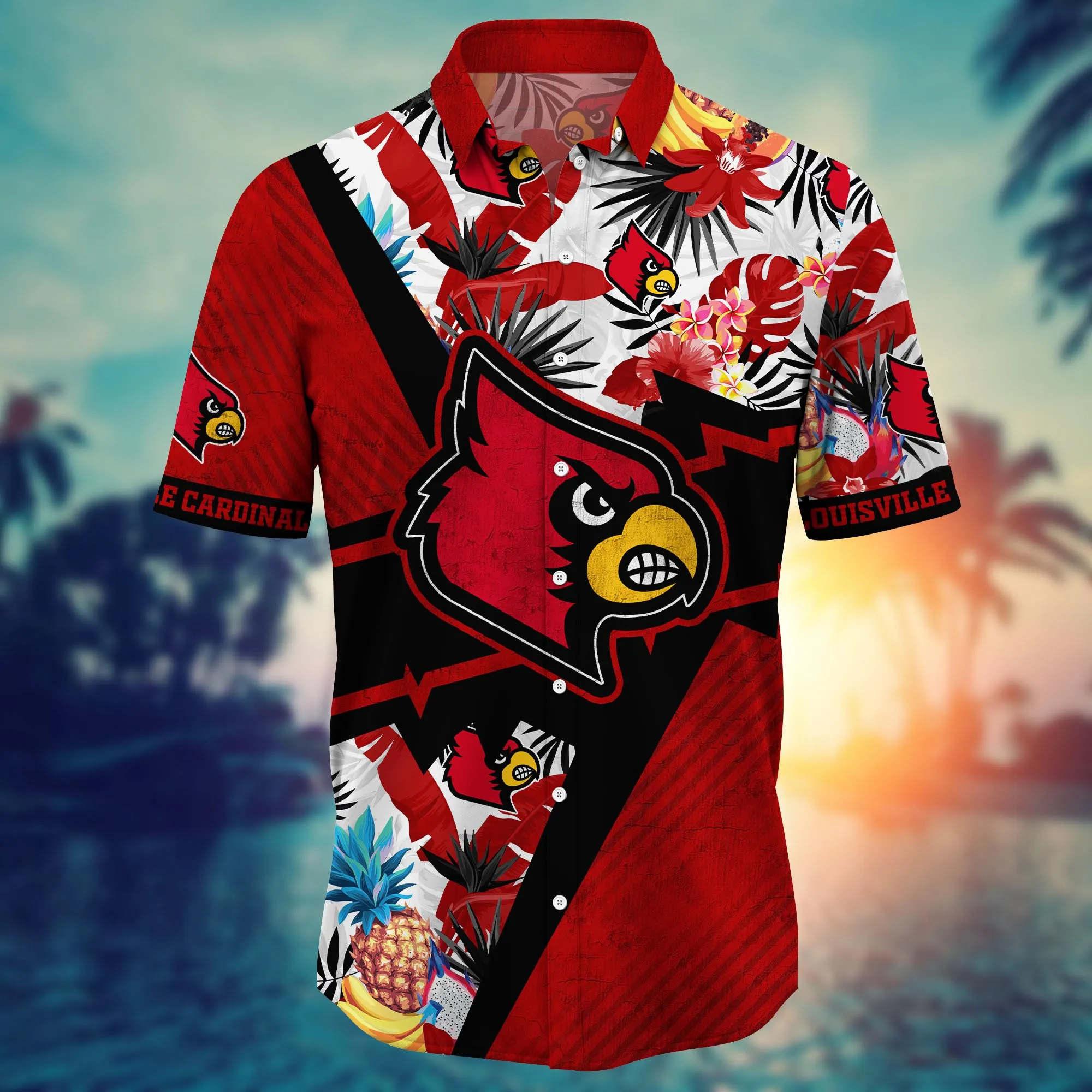 Louisville Cardinals NCAA Hawaiian Shirt Sunsets Aloha Shirt