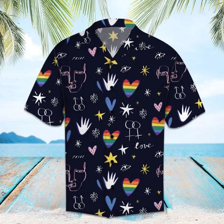 Love Amazing Lgbt Trendy Hawaiian Shirt, Short Sleeve Hawaiian Aloha Shirt For Men And Women