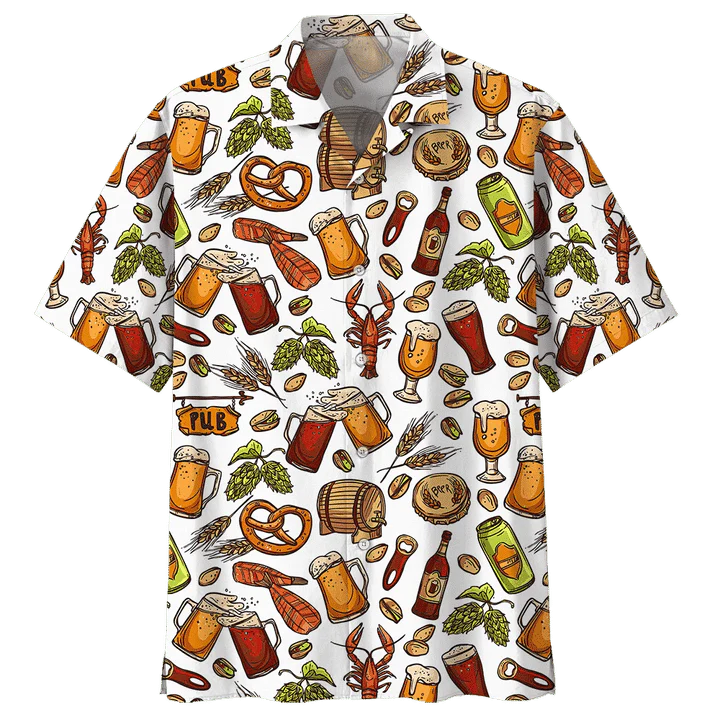 Love Beer Watercolor Design Trendy Hawaiian Shirt