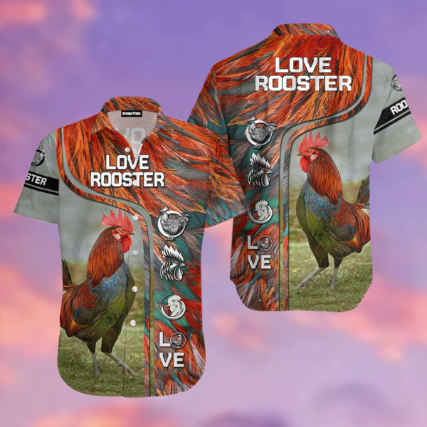 Love Rooster Trendy Hawaiian Shirt For