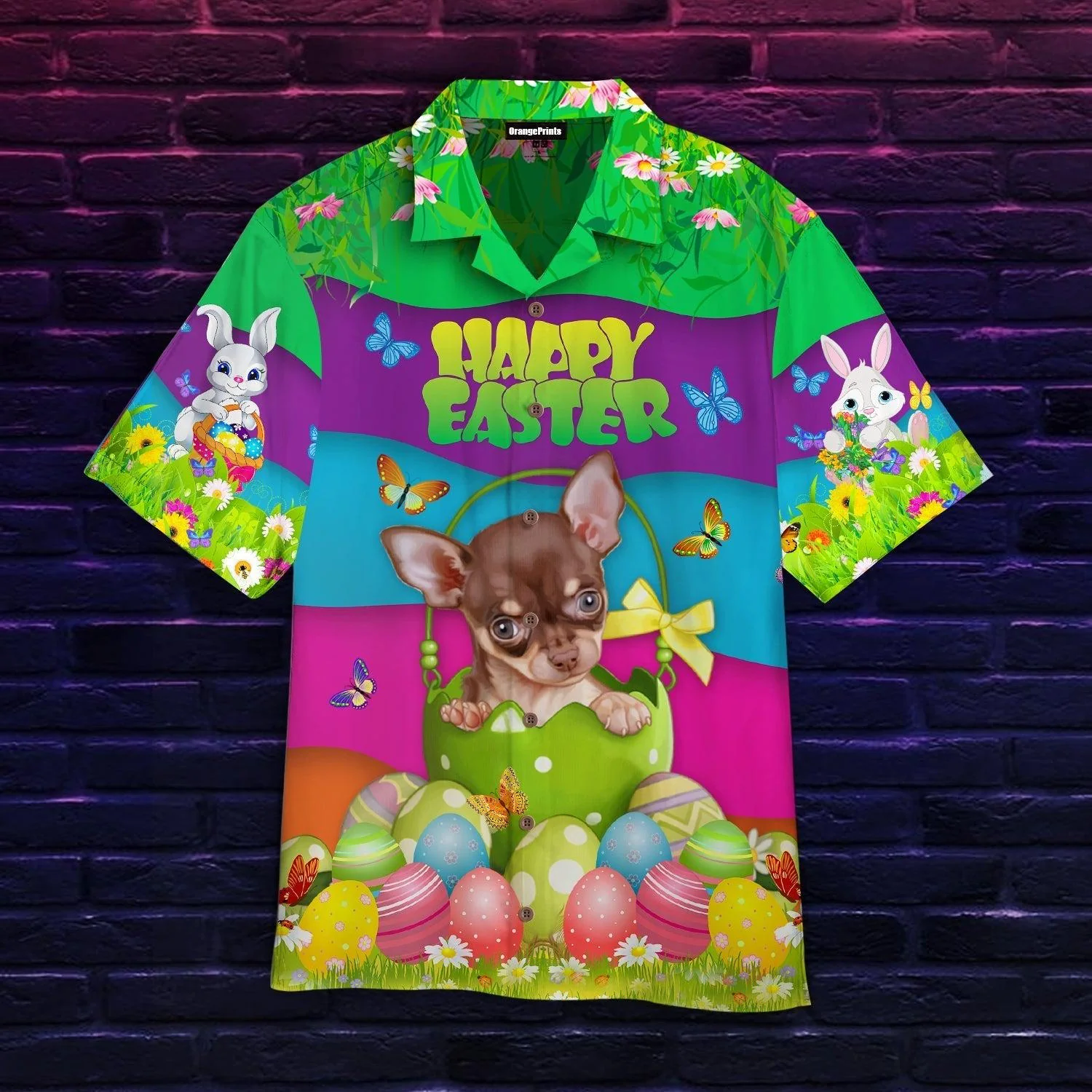 Lovely Puppy Happy With Easters Day Trendy Hawaiian Shirt For