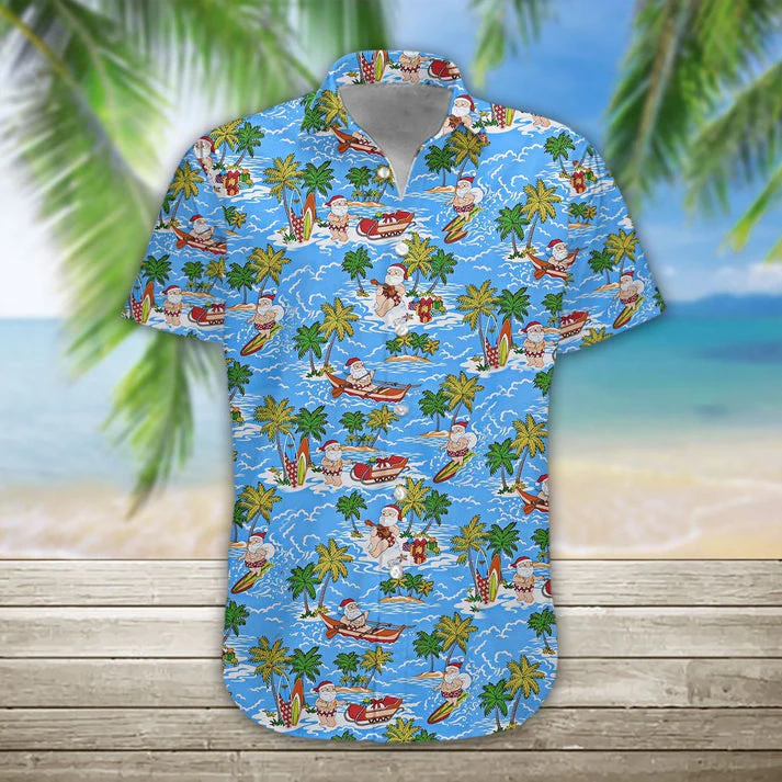 Lovelypod – 3D Santa Hawaii Shirt For Men And Women, Summer Aloha Shirt, Summer Gift For Him