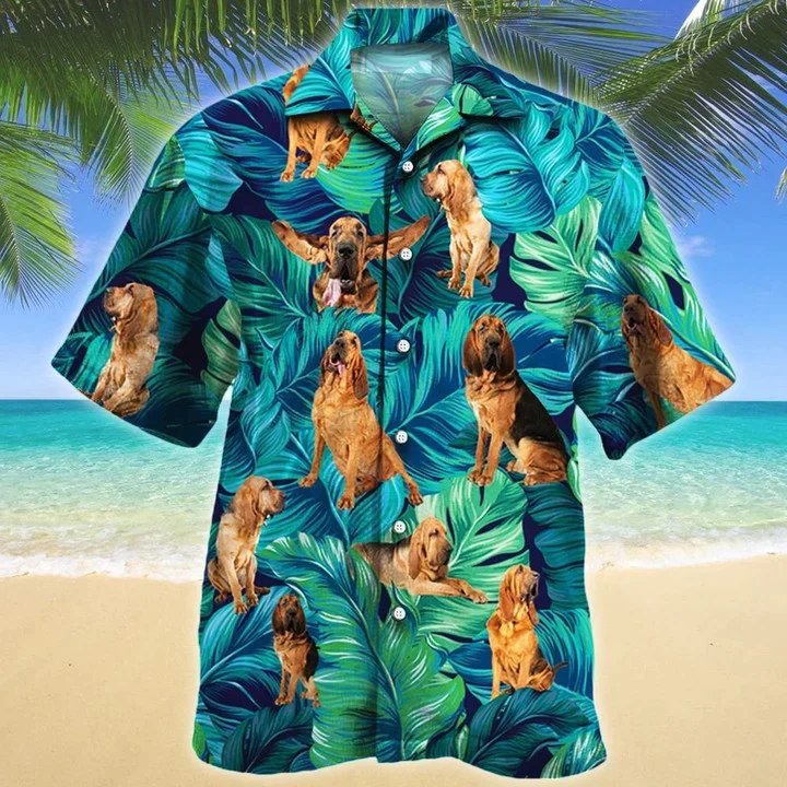 Loyal Bloodhound Dog Lovers Gift Idea Pattern Trendy Hawaiian Shirt Loyal Bloodhound Dog Lovers Gift Idea Pattern Trendy Hawaiian Shirt