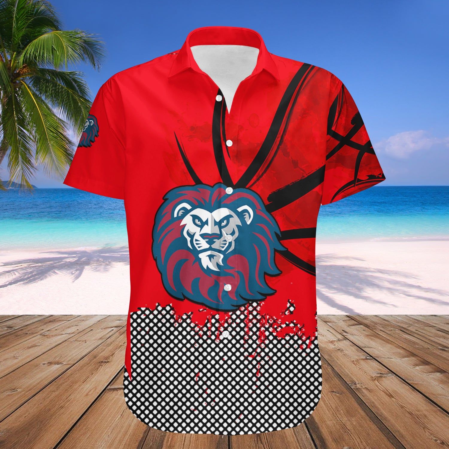 Loyola Marymount Lions Hawaii Shirt Basketball Net Grunge Pattern – NCAA