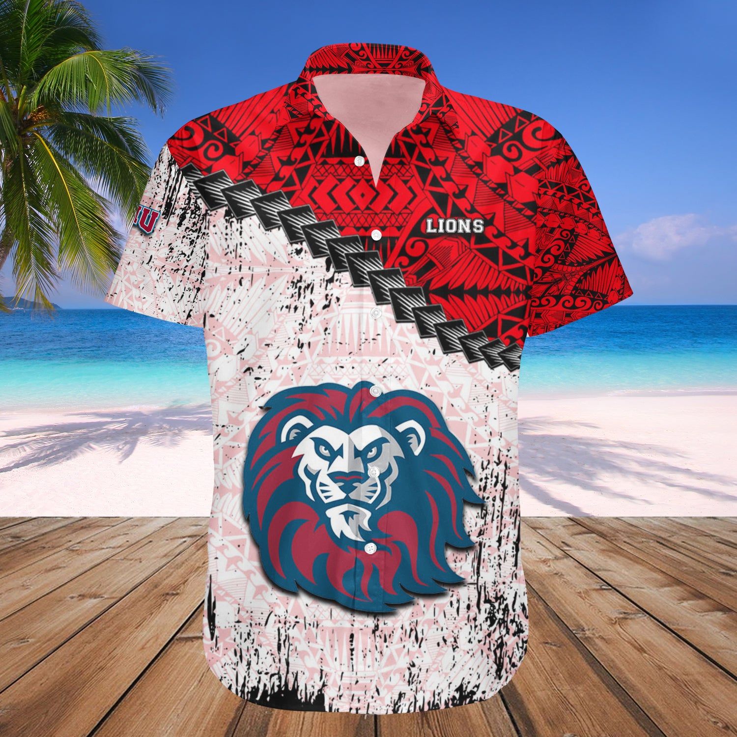 Loyola Marymount Lions Hawaii Shirt Grunge Polynesian Tattoo – NCAA
