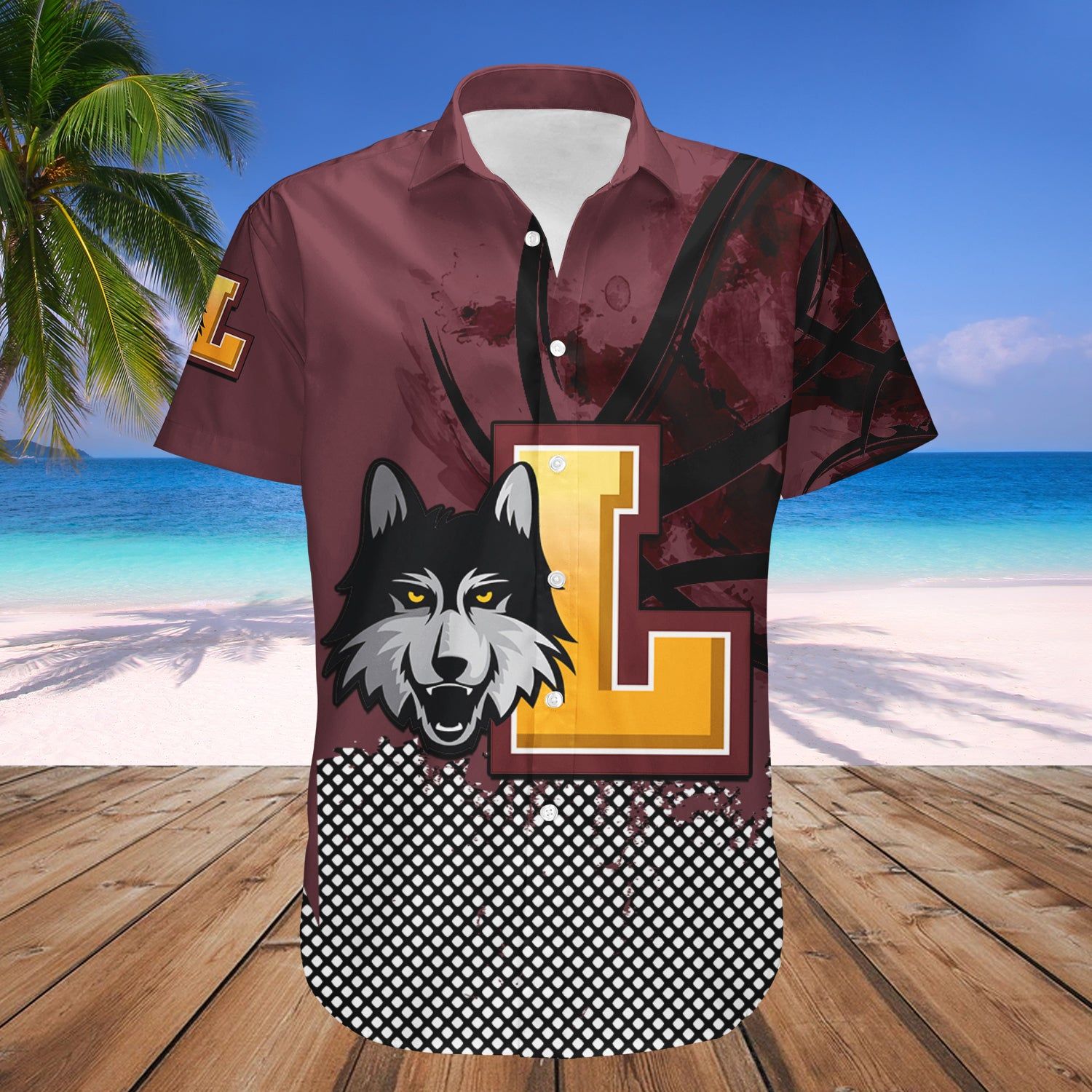 Loyola Ramblers Hawaii Shirt Basketball Net Grunge Pattern – NCAA