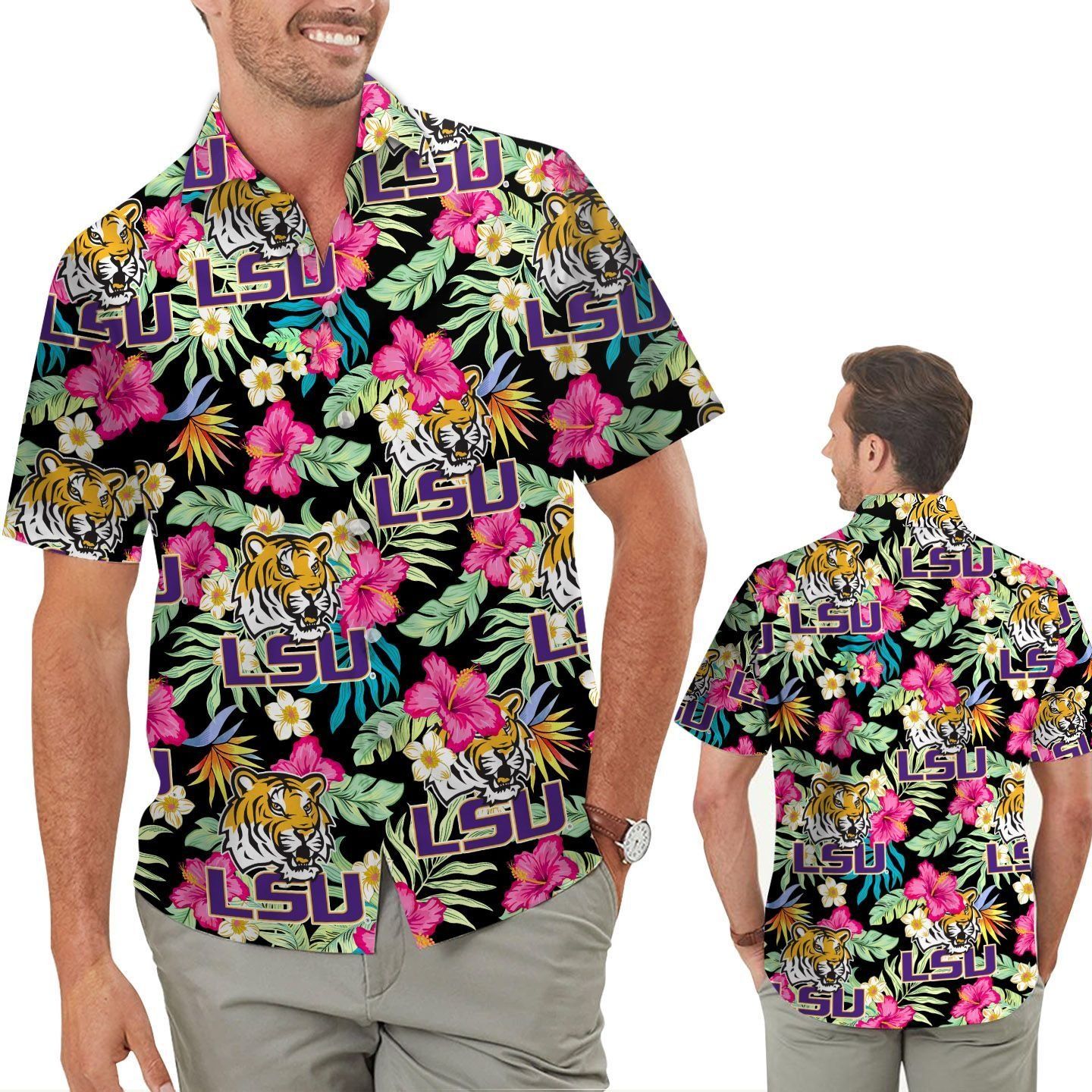 LSU Tigers Hibiscus Hawaiian Shirt Elegance Design Tropical Exclusive Style