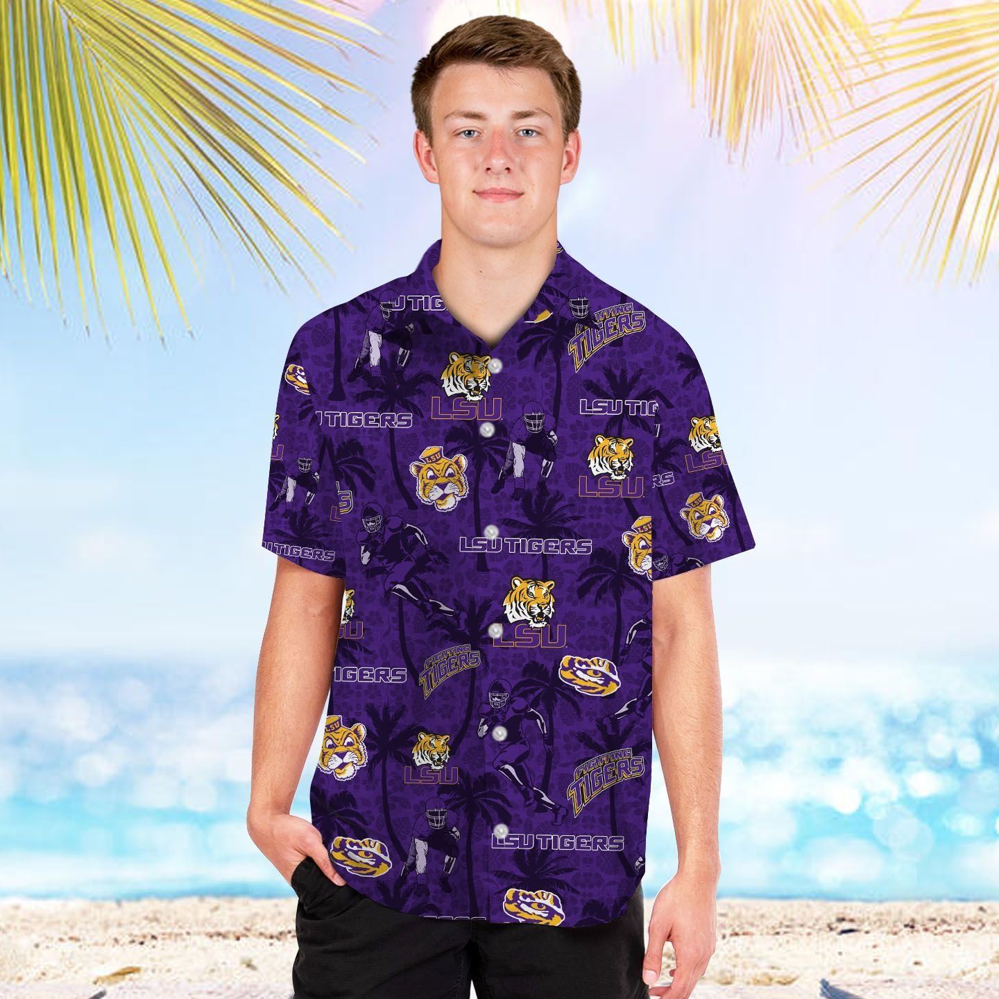 LSU Tigers Name Personalized Coconut Tropical Hawaiian Shirts