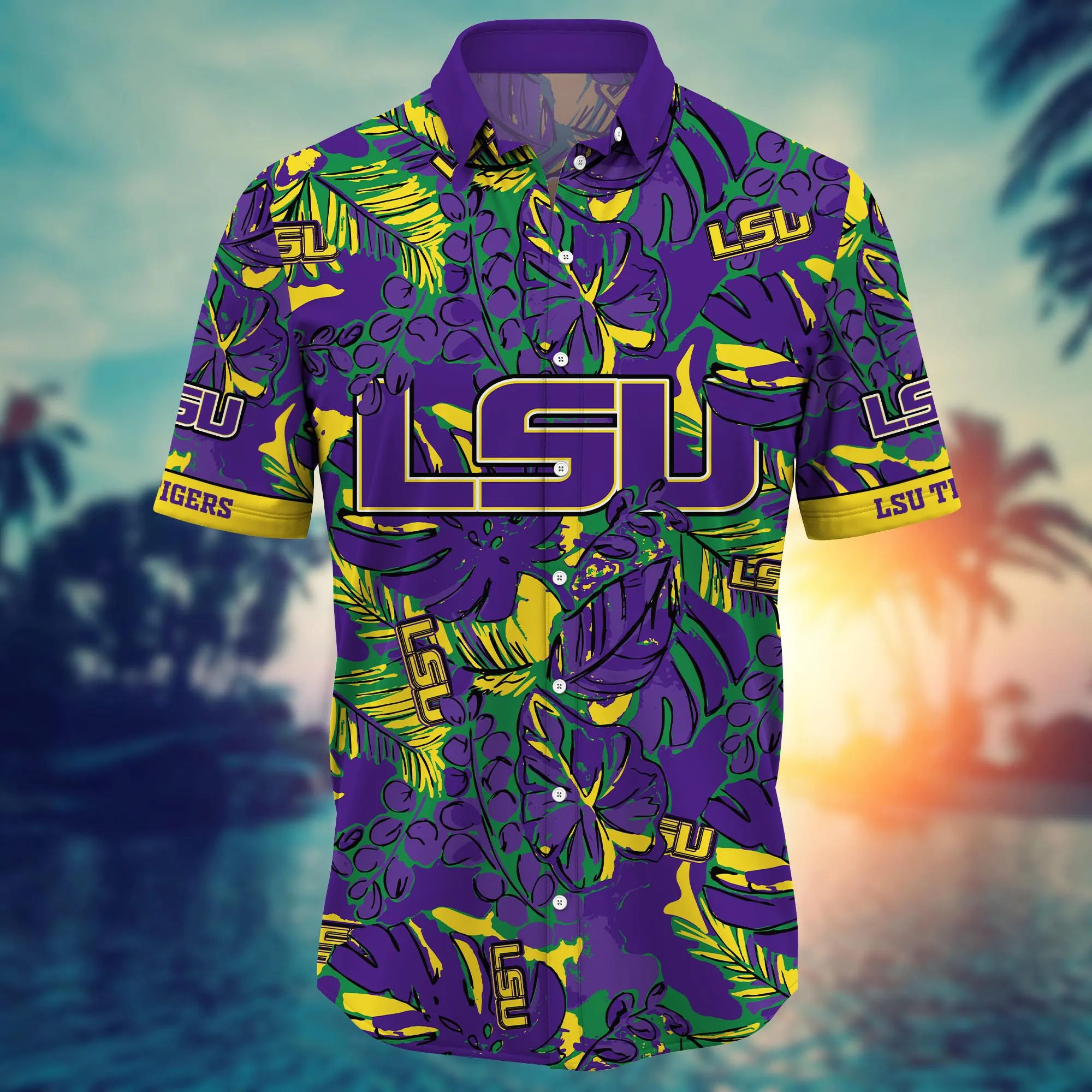 Lsu Tigers NCAA Hawaiian Shirt Sea Shores Aloha Shirt