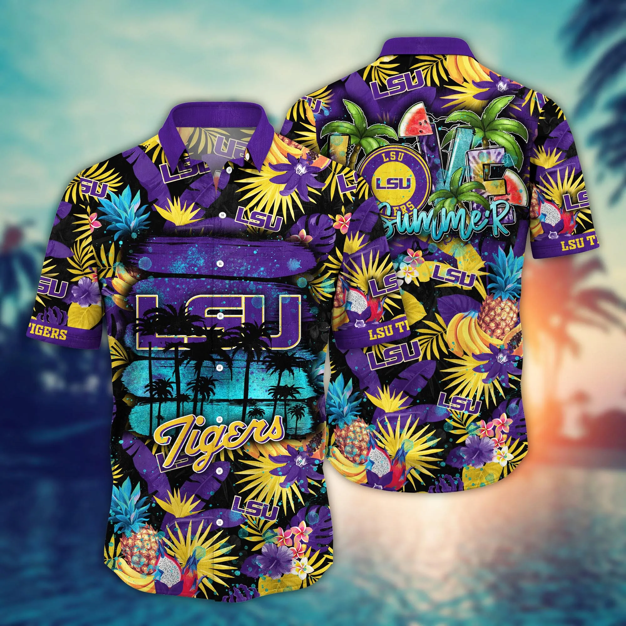 Lsu Tigers NCAA Hawaiian Shirt Vacationtime Aloha Shirt Lsu Tigers NCAA Hawaiian Shirt Vacationtime Aloha Shirt