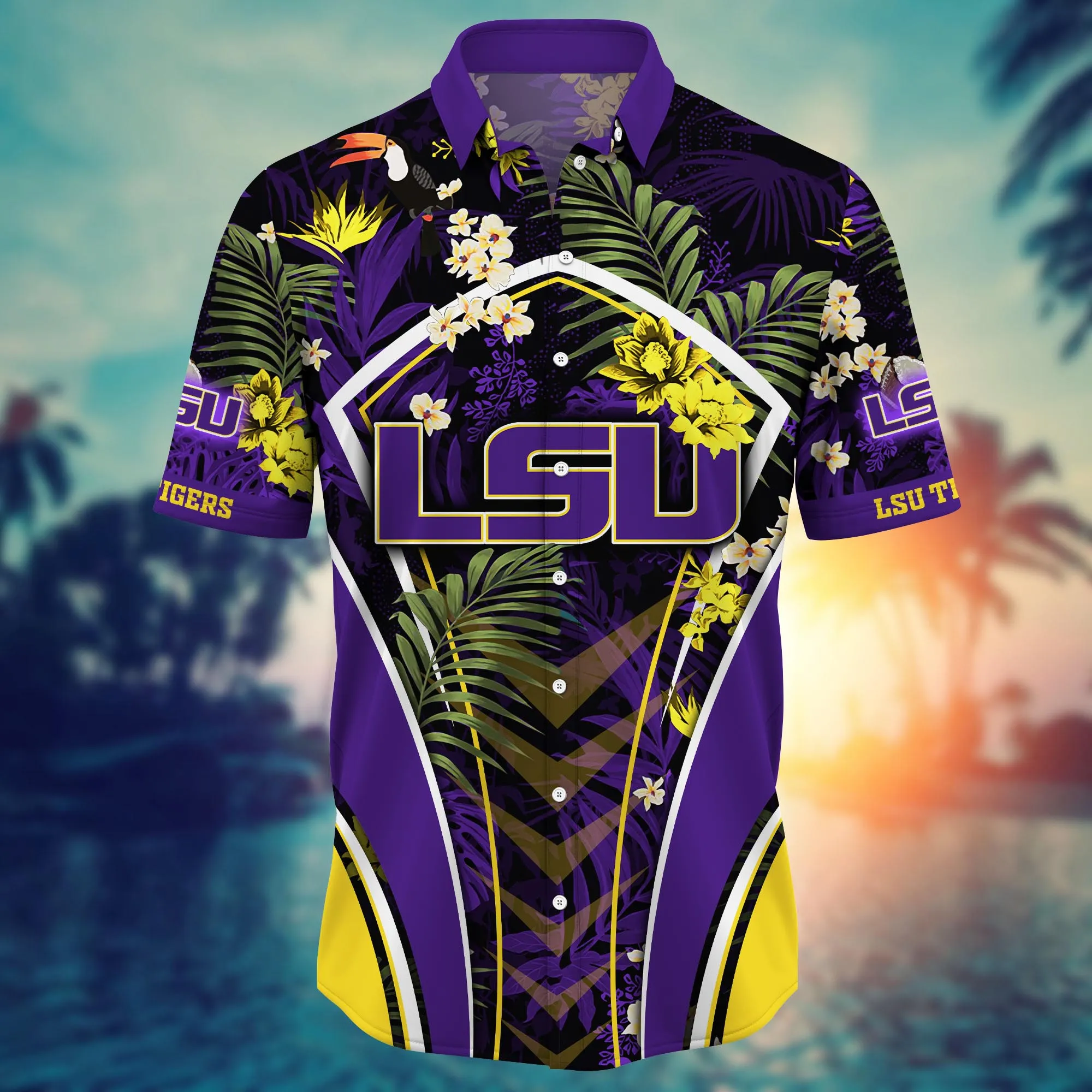 Lsu Tigers NCAA Hawaiian Shirt Warm Breezes Aloha Shirt