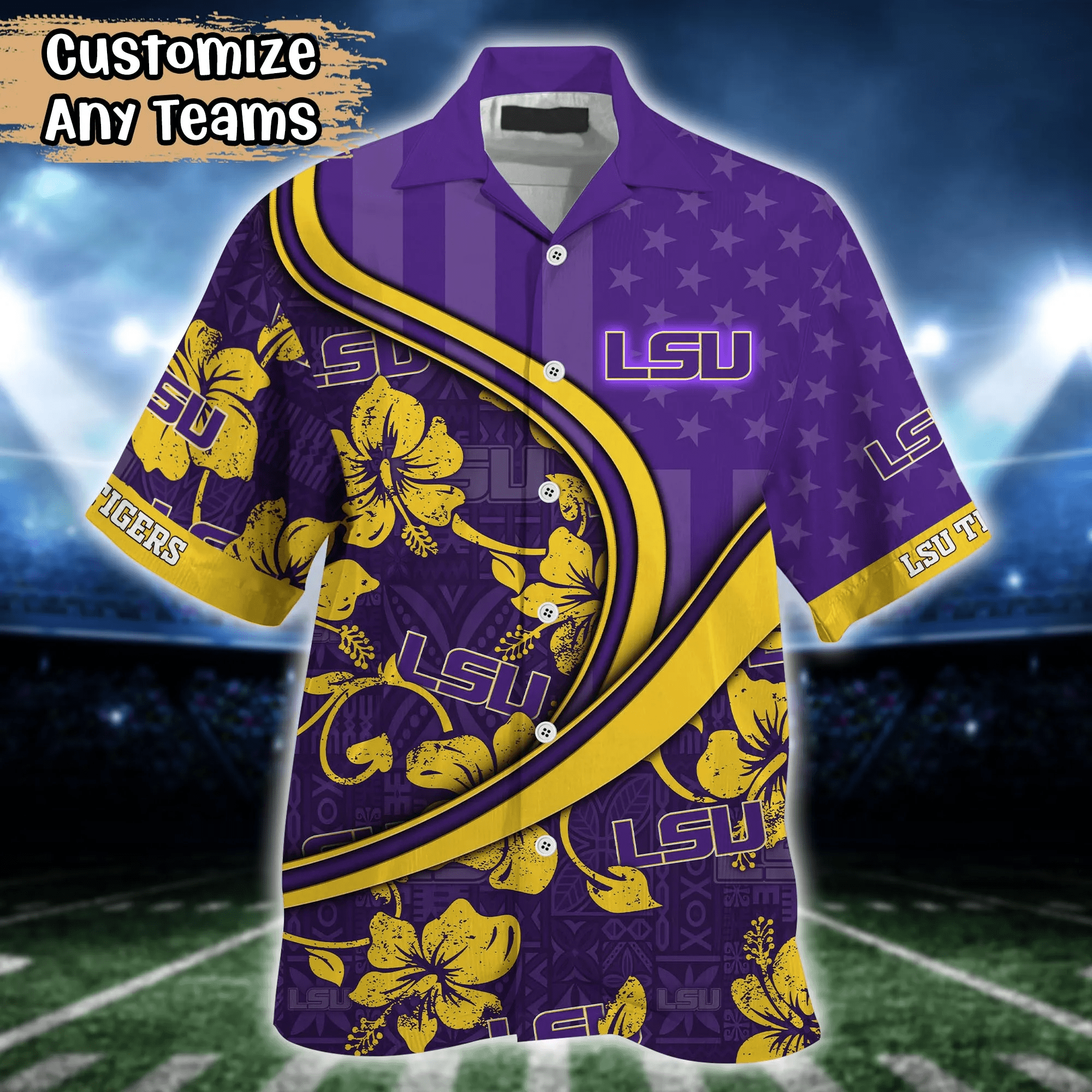 Lsu Tigers NCAA Us Flag Hawaiian Shirt Custom Summer Aloha Shirt