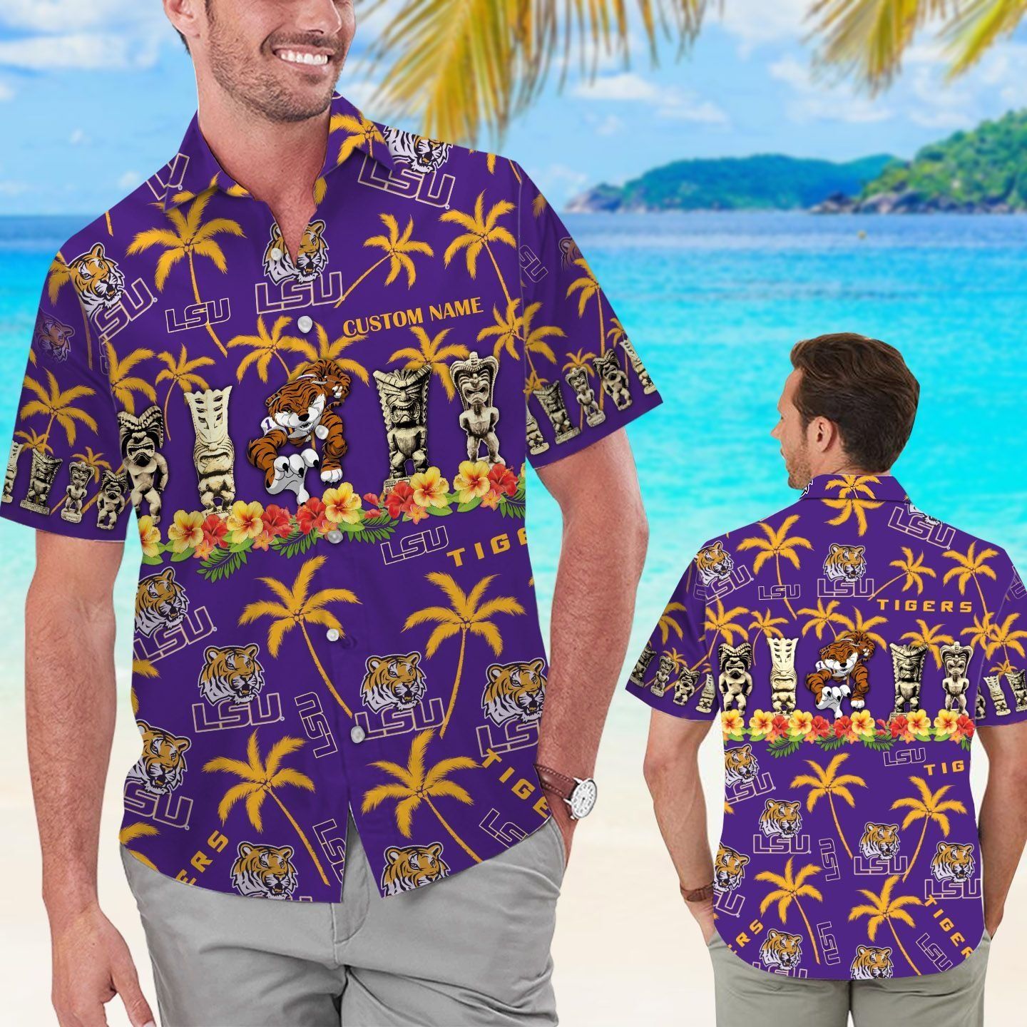 LSU Tigers Personalized Tropical Hawaiian Shirt