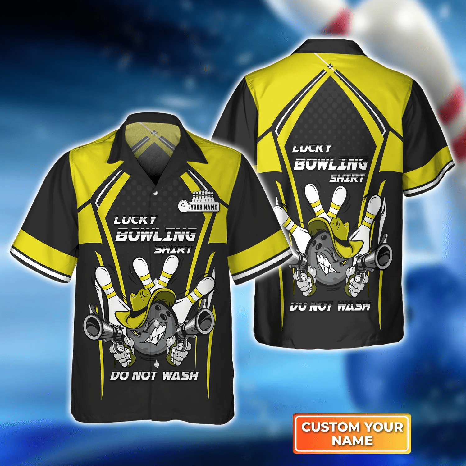 Lucky Bowling Do Not Wash Yellow Trendy Hawaiian Shirt, Bowling Trendy Hawaiian Shirt For Men, Women, Bowling Team Shirt