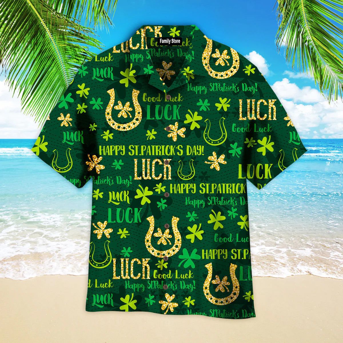 Lucky Charm St Patricks Day Green Hawaiian Shirts