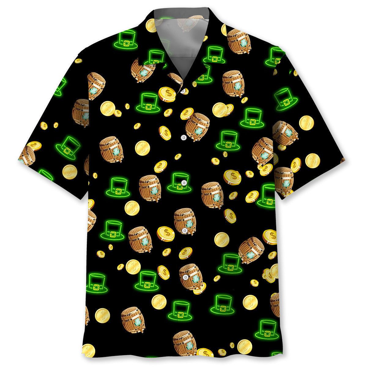 Lucky Neon Irish St.Patrick Day Trendy Hawaiian Shirt
