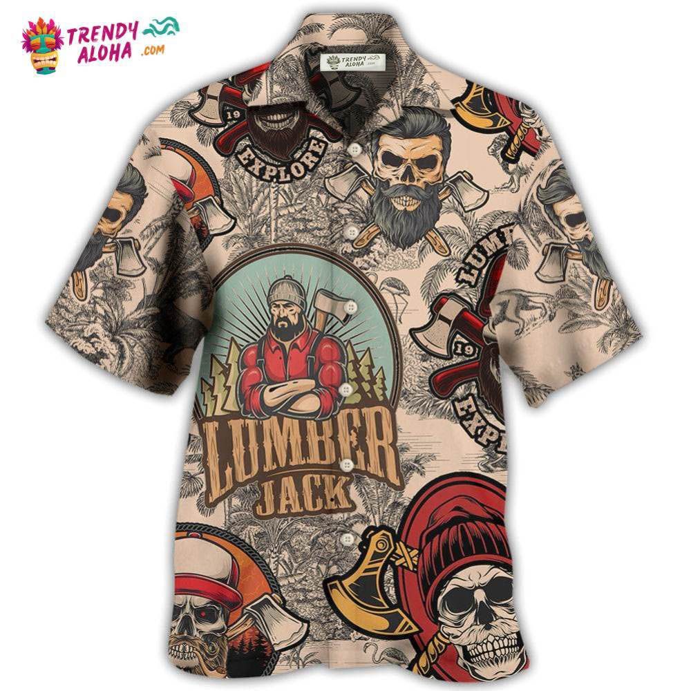 Lumberjack Cool Skull Hawaiian Shirt – Trendy Aloha