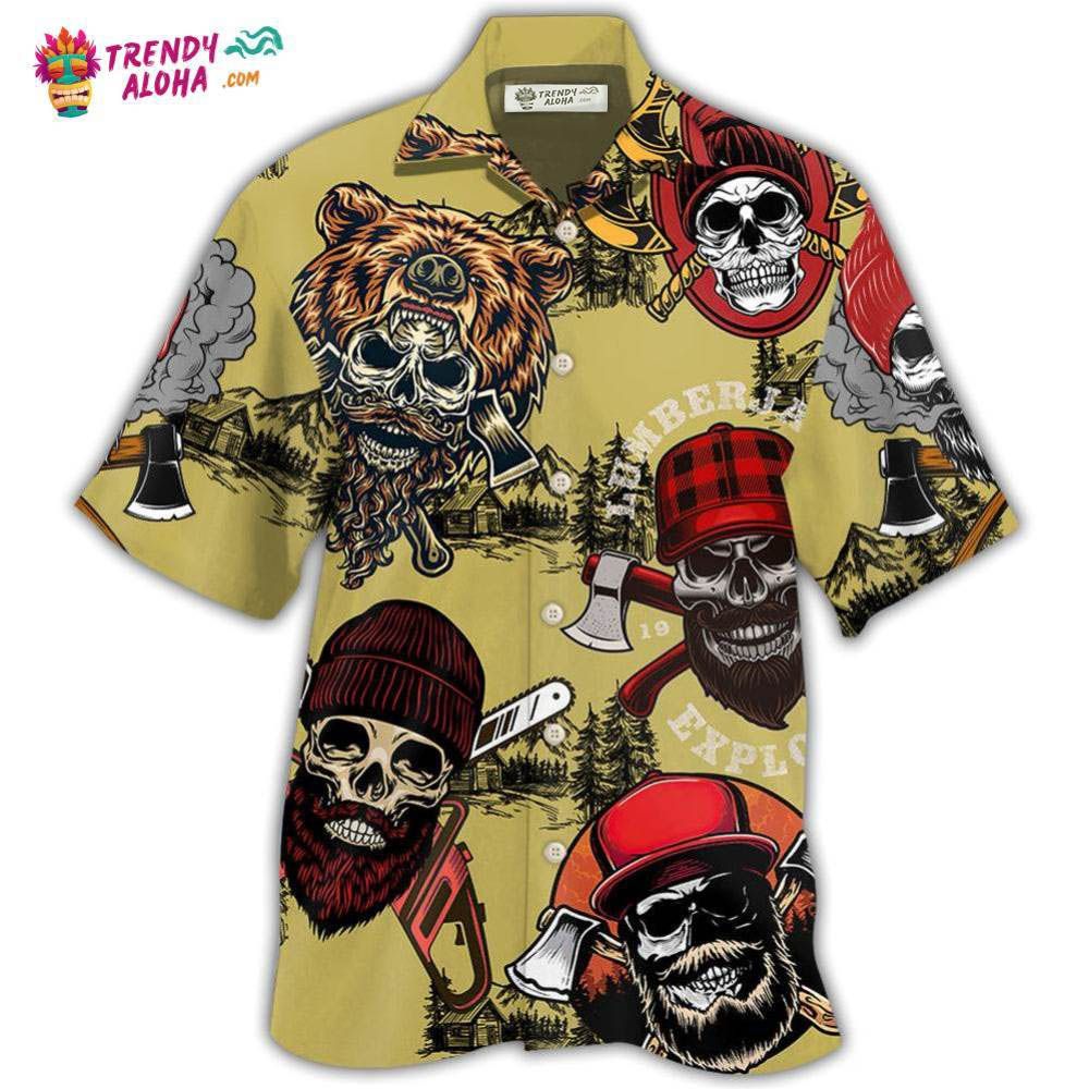 Lumberjack Skull Cool Style Hawaiian Shirt – Trendy Aloha Lumberjack Skull Cool Style Hawaiian Shirt – Trendy Aloha