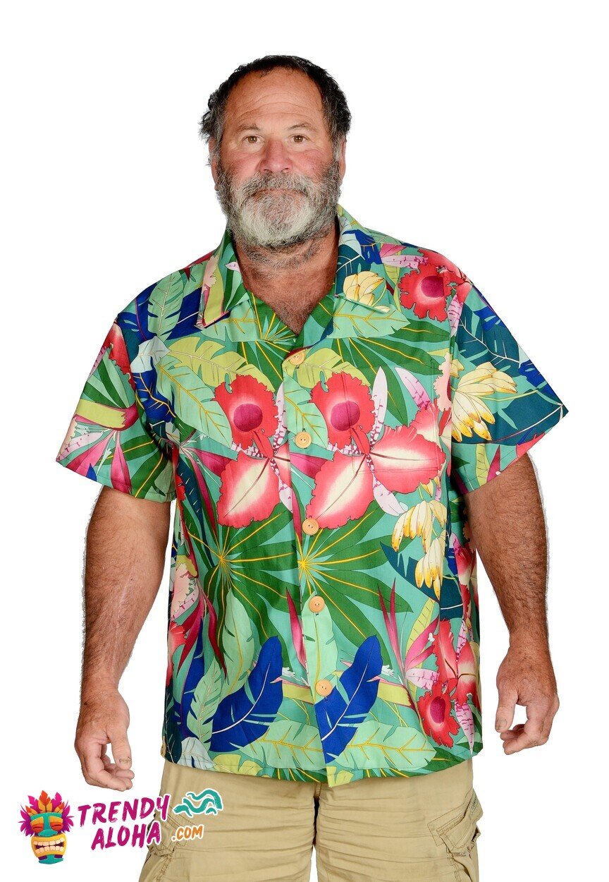 Lush Tropical Print Vibrant Unisex Aloha Hawaiian Shirt for Beach Days