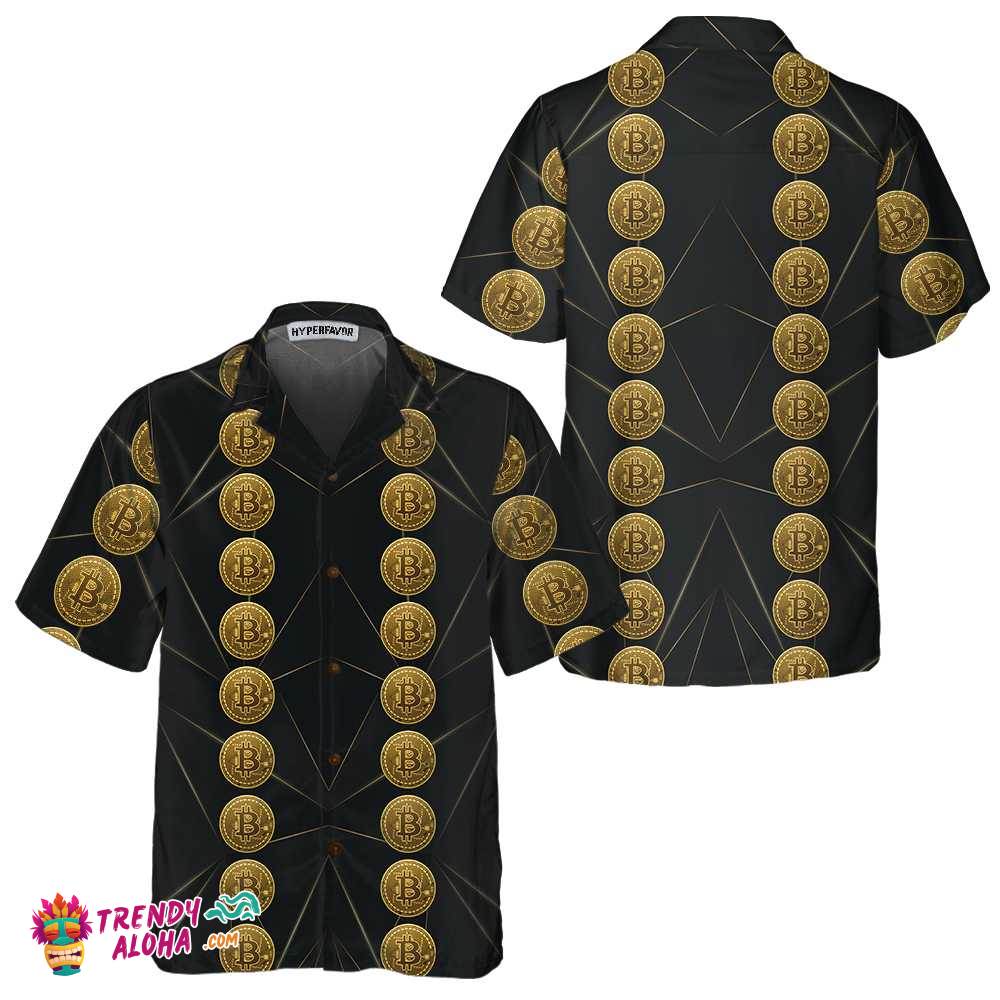 Luxury Golden Bitcoin Hawaiian Shirt, Unique Bitcoin Shirt For Men & Women